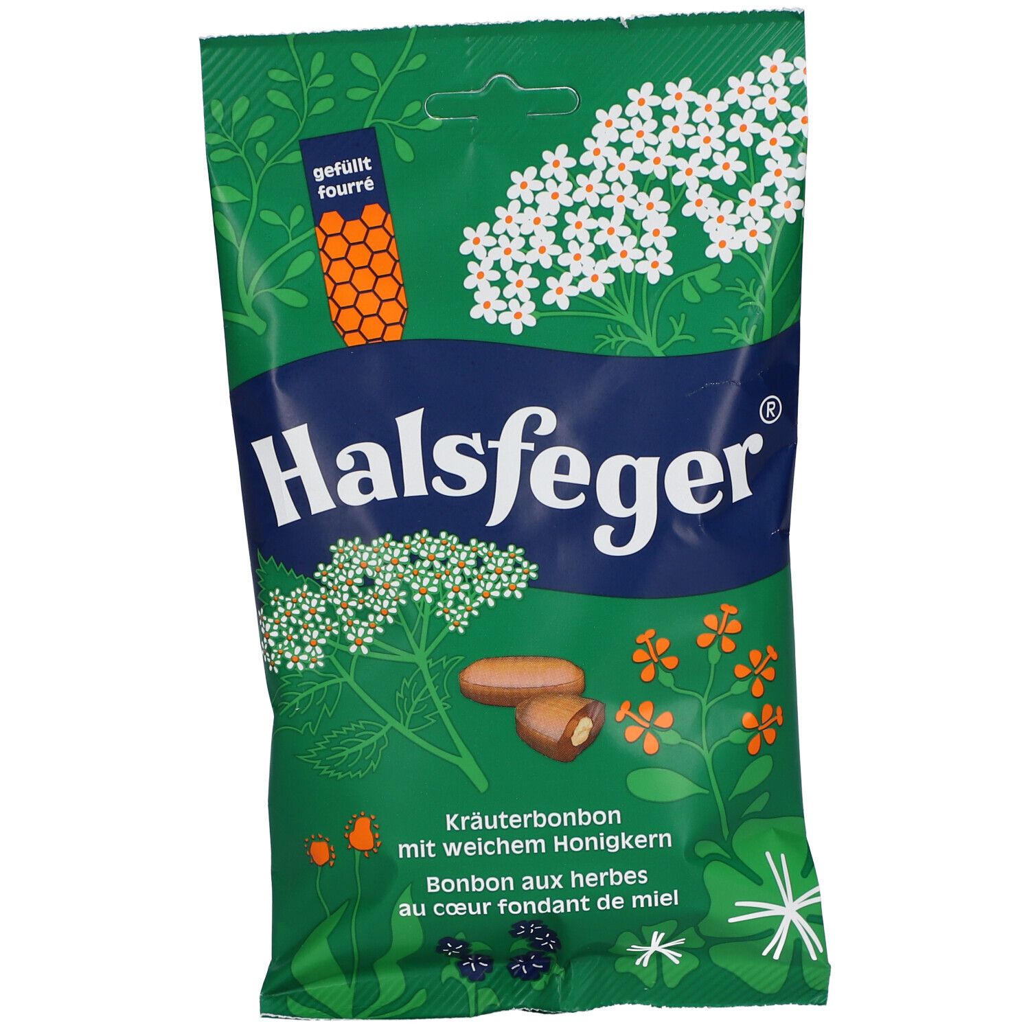 Halsfeger® Kräuterbonbon mit weichem Honigkern