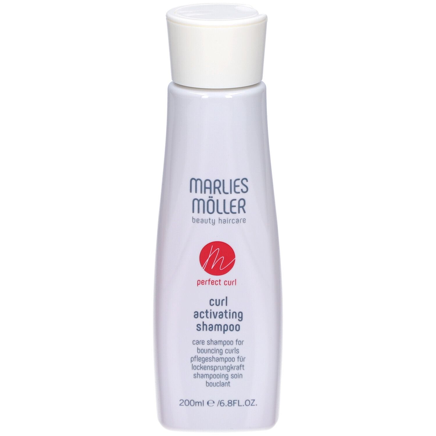 Marlies Möller Shampoo-Flasche. Produktname und Logo sichtbar. Aufschrift: Curl Activating Shampoo.