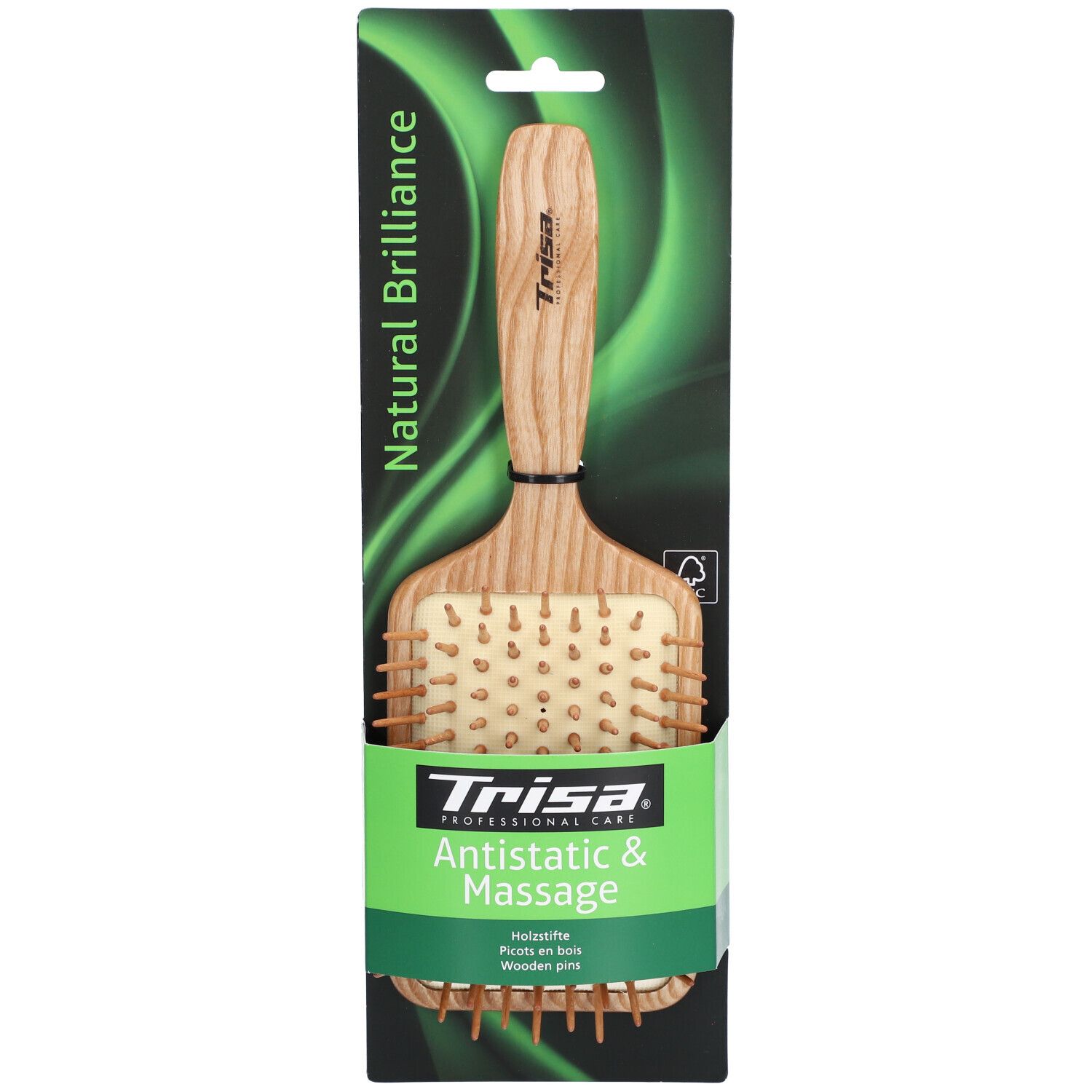 TRISA Natural Brilliance Haarbürste mit Holzbürsten