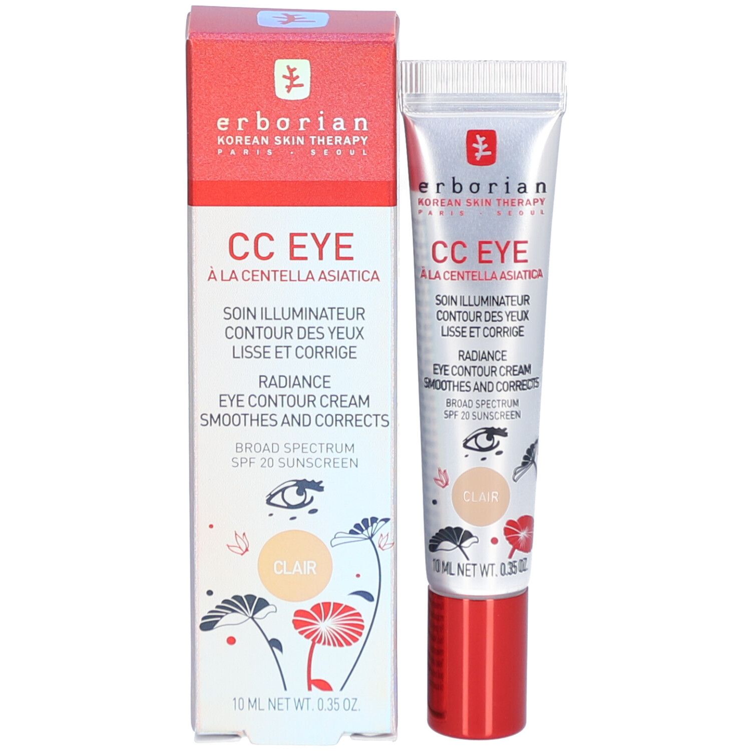 Erborian CC Eye Clair Tube und Faltschachtel, Clair-Farbton.