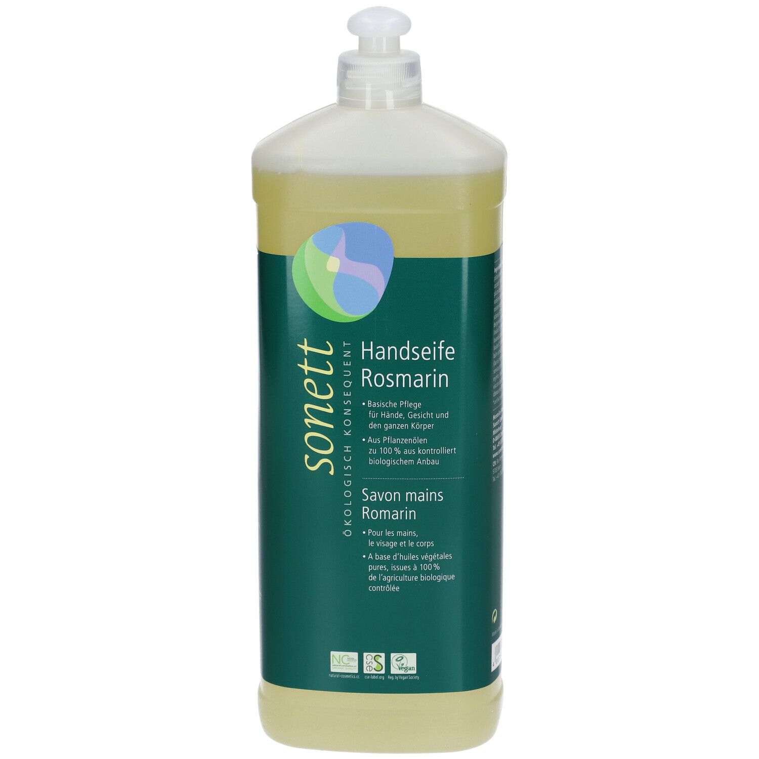 sonett Flüssigseife Hände, Gesicht & Körper mit Rosmarin 1 l - Shop ...