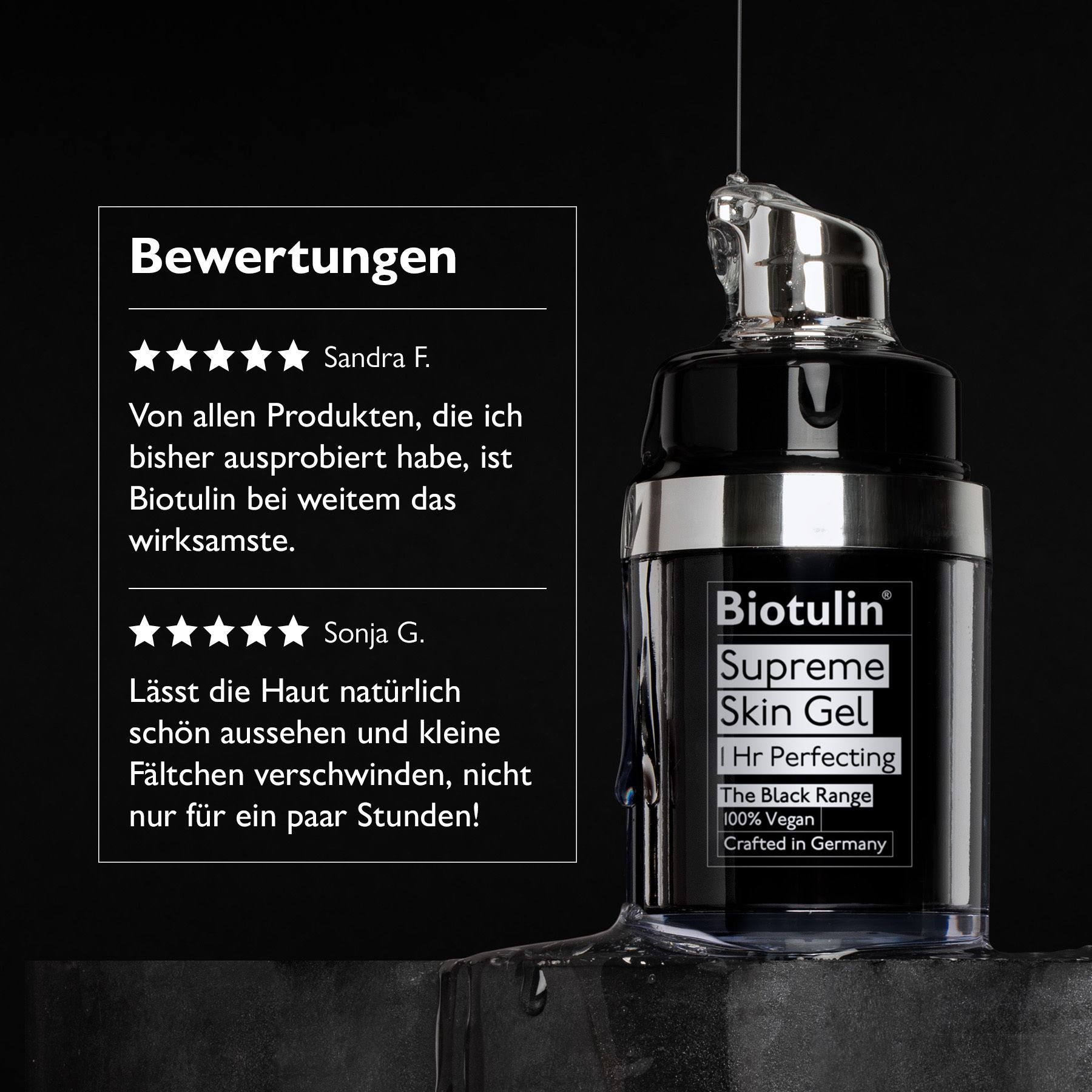 Biotulin Supreme Skin Gel mit Spender. Bewertungen von Kunden.