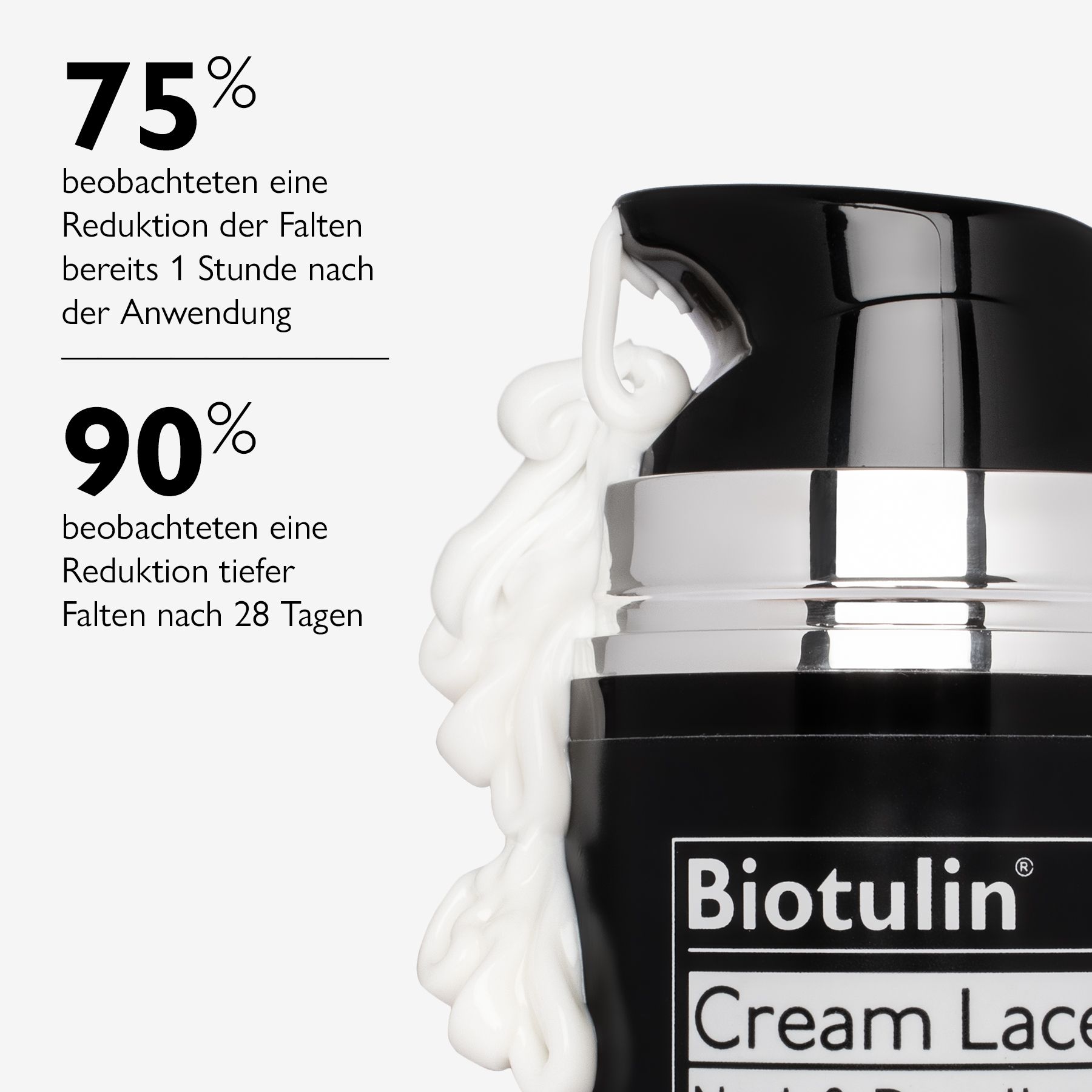 Schwarze Flasche mit silbernem Deckel. Text: Hans & Franz, Biotulin. Abbildung: zwei Grapefruit-Hälften.