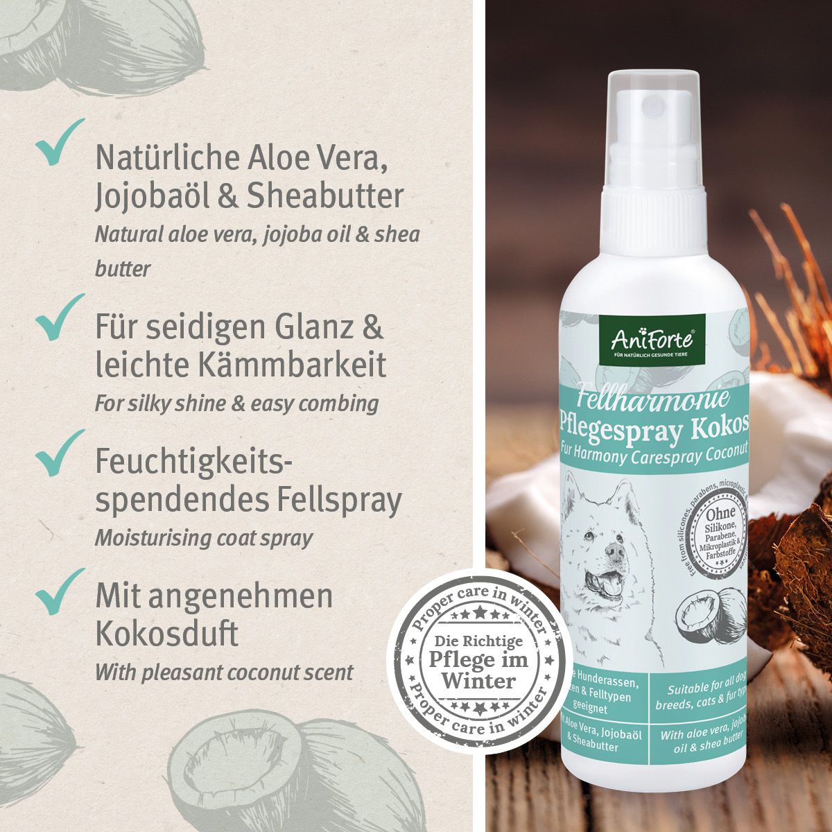 AniForte® Fellharmonie Pflegespray Kokos