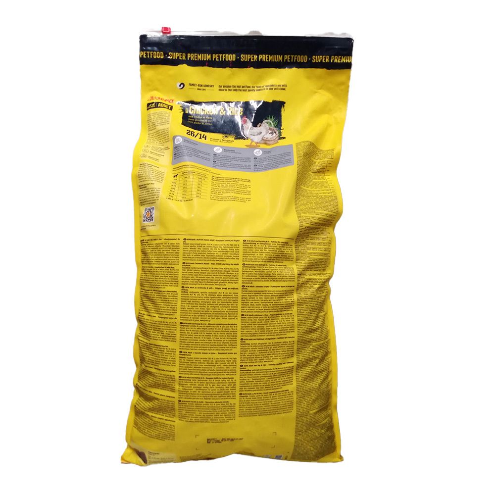 Gelber Josera Festival Sack mit Hundefutter, 900g.