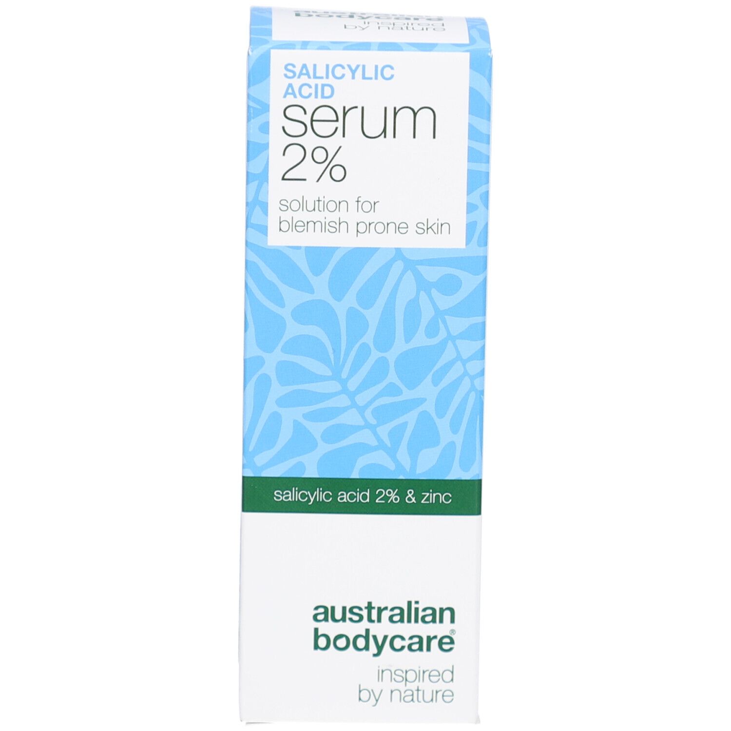 Produktverpackung mit Text: Salicylsäure Serum 2%. Marke: Australian Bodycare.
