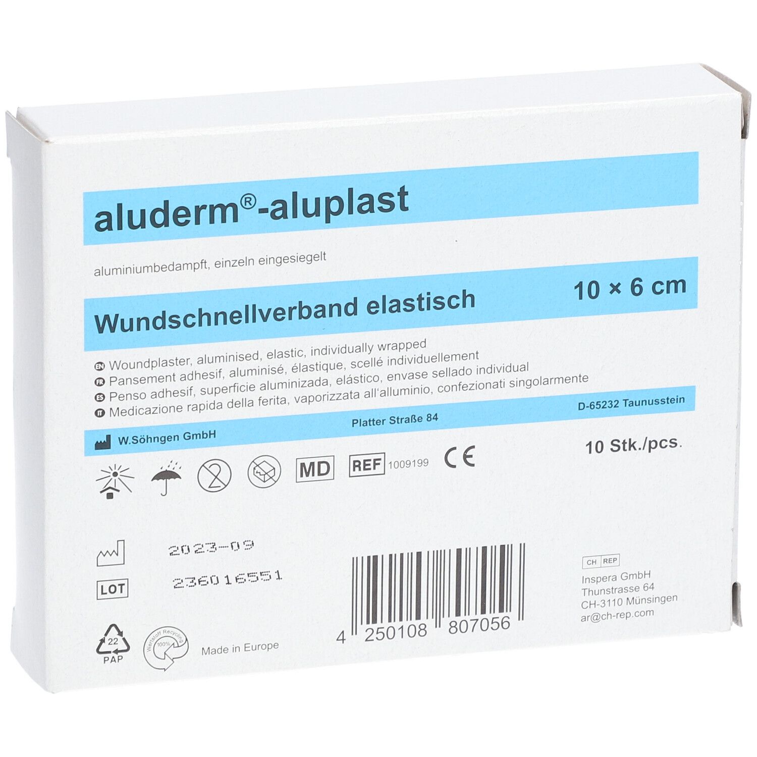 Aluderm Aluplast Wundverb.Pfl. 1 m x 6 cm elast.