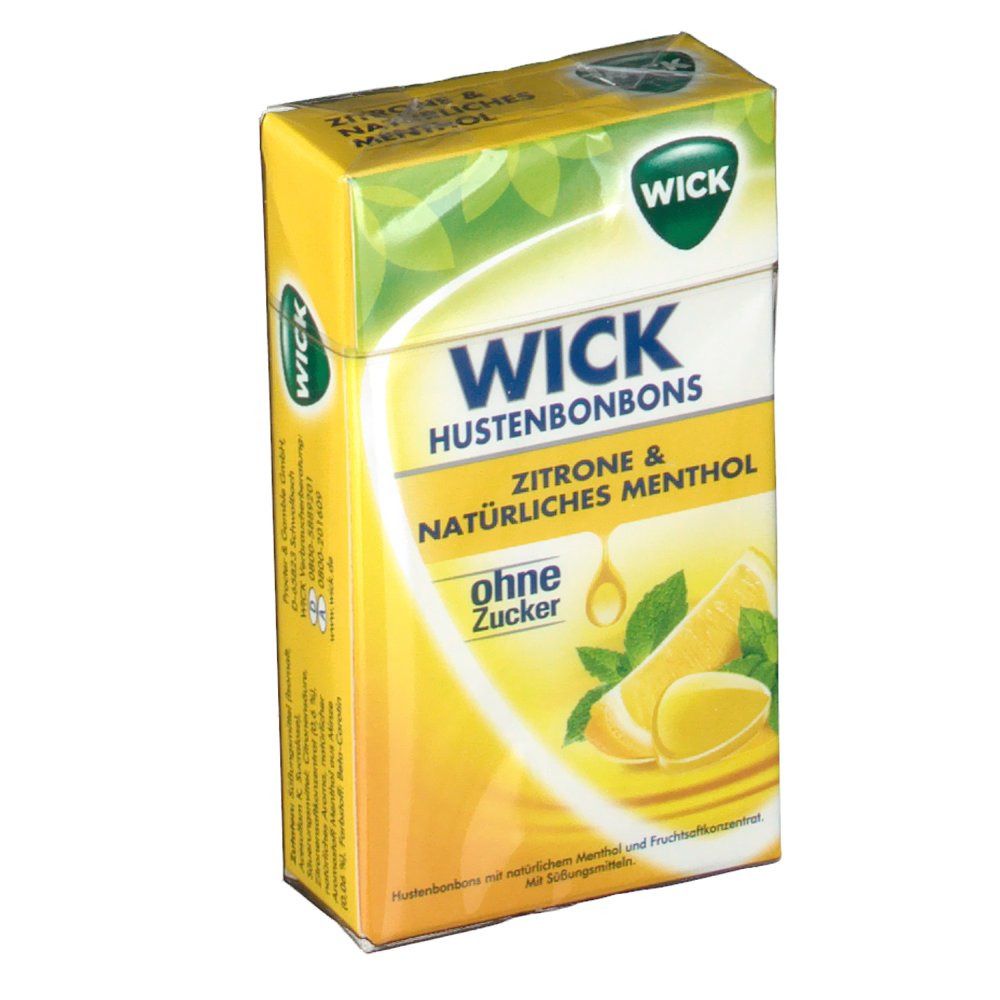 WICK Zitrone & natürliches Menthol Bonbons ohne Zucker
