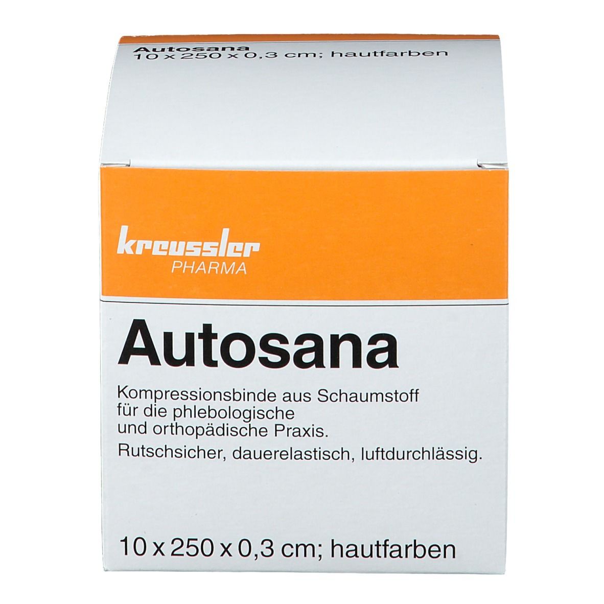 Autosana Kompressionsbinde aus Schaumstoff 10 cm x 2,5 m x 0,3 cm hautfarbend