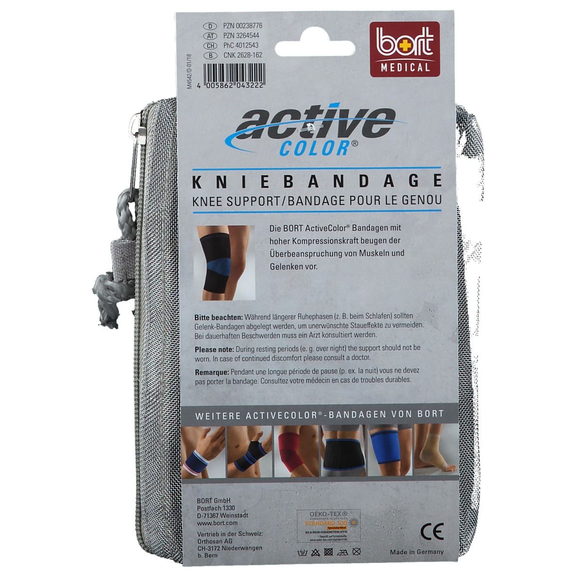 BORT ActiveColor® Kniebandage Gr. XXL schwarz