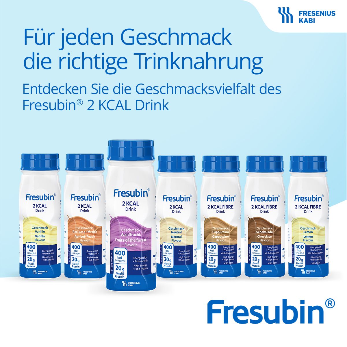 Fresubin 2 kcal Fibre Trinknahrung Schokolade | Aufbaukost & Nahrung mit Vitamin D für mehr Energie