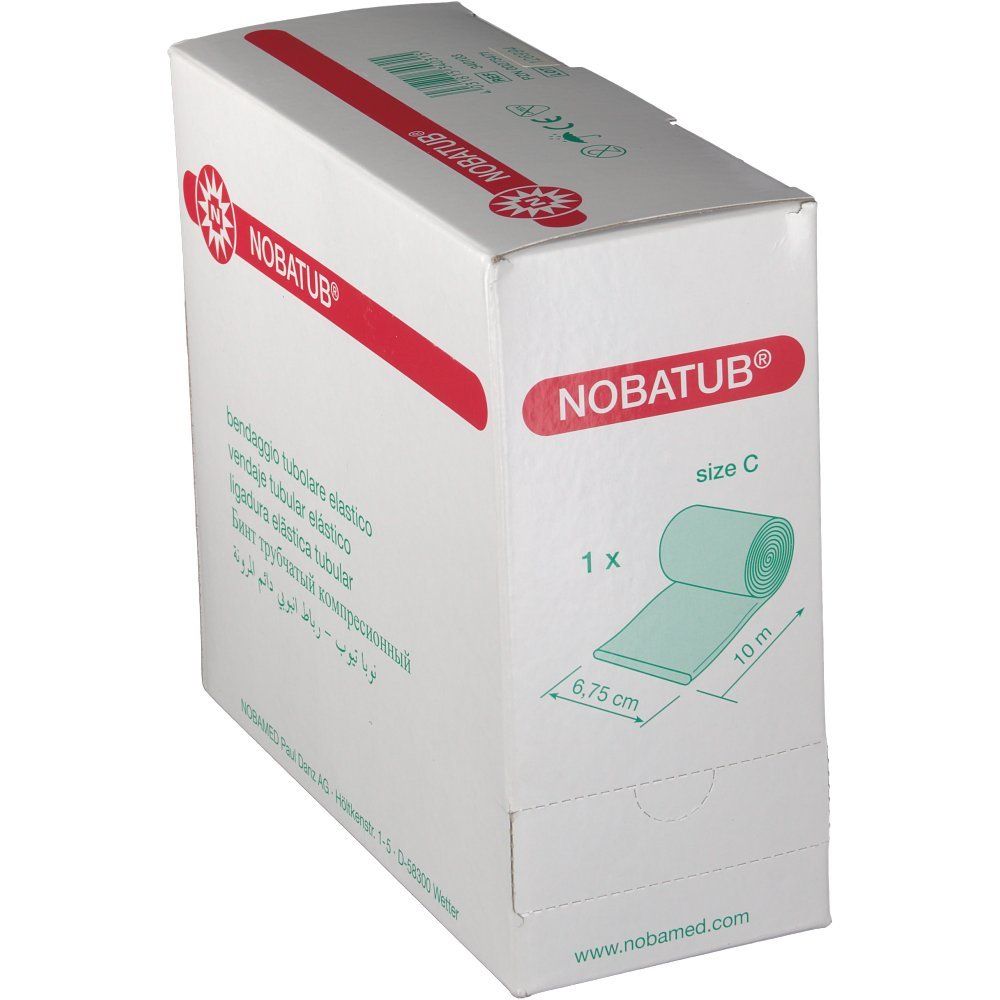 NOBATUB® weiß Dauerelastische Schlauchbandage 6,75 cm x 10 m