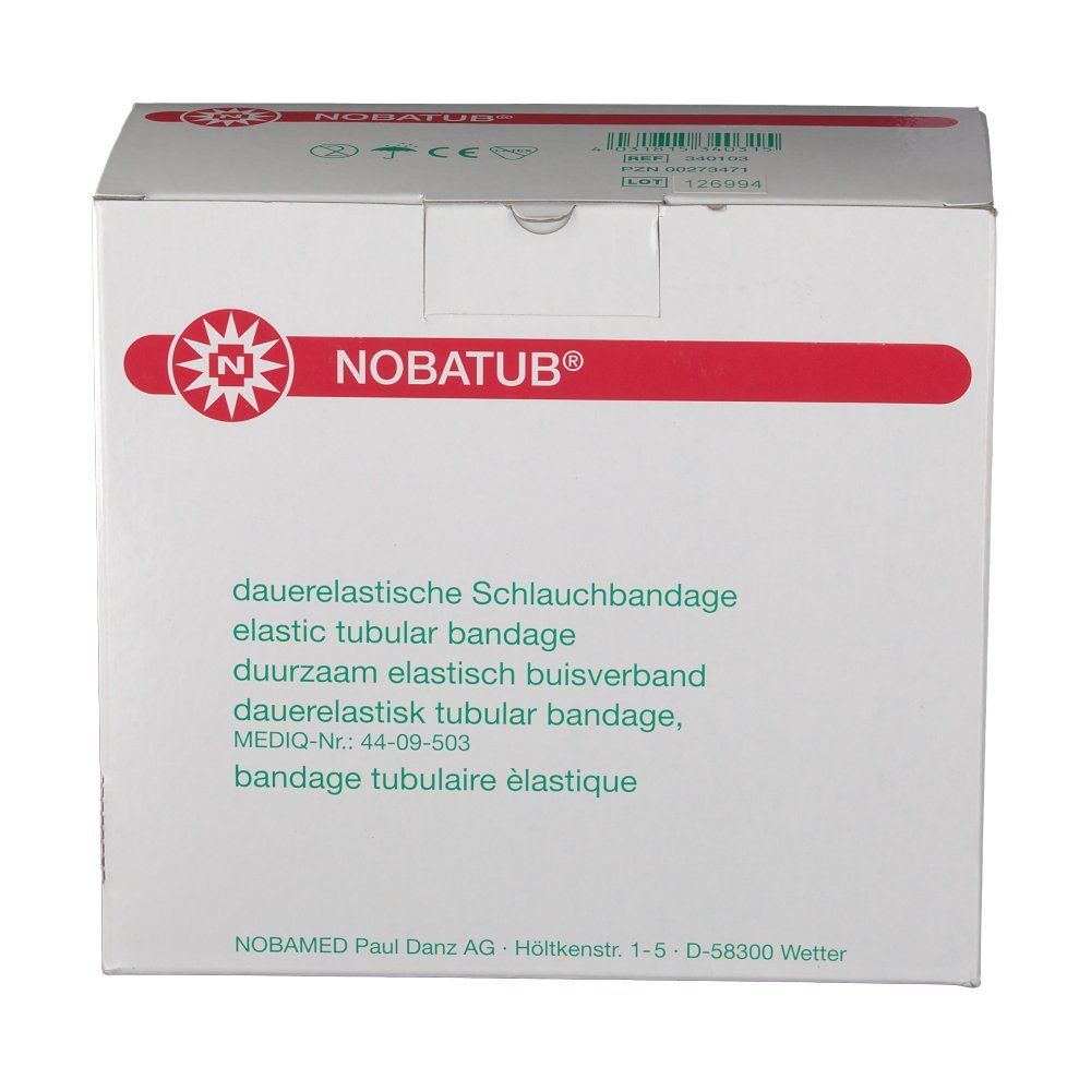 NOBATUB® weiß Dauerelastische Schlauchbandage 6,75 cm x 10 m