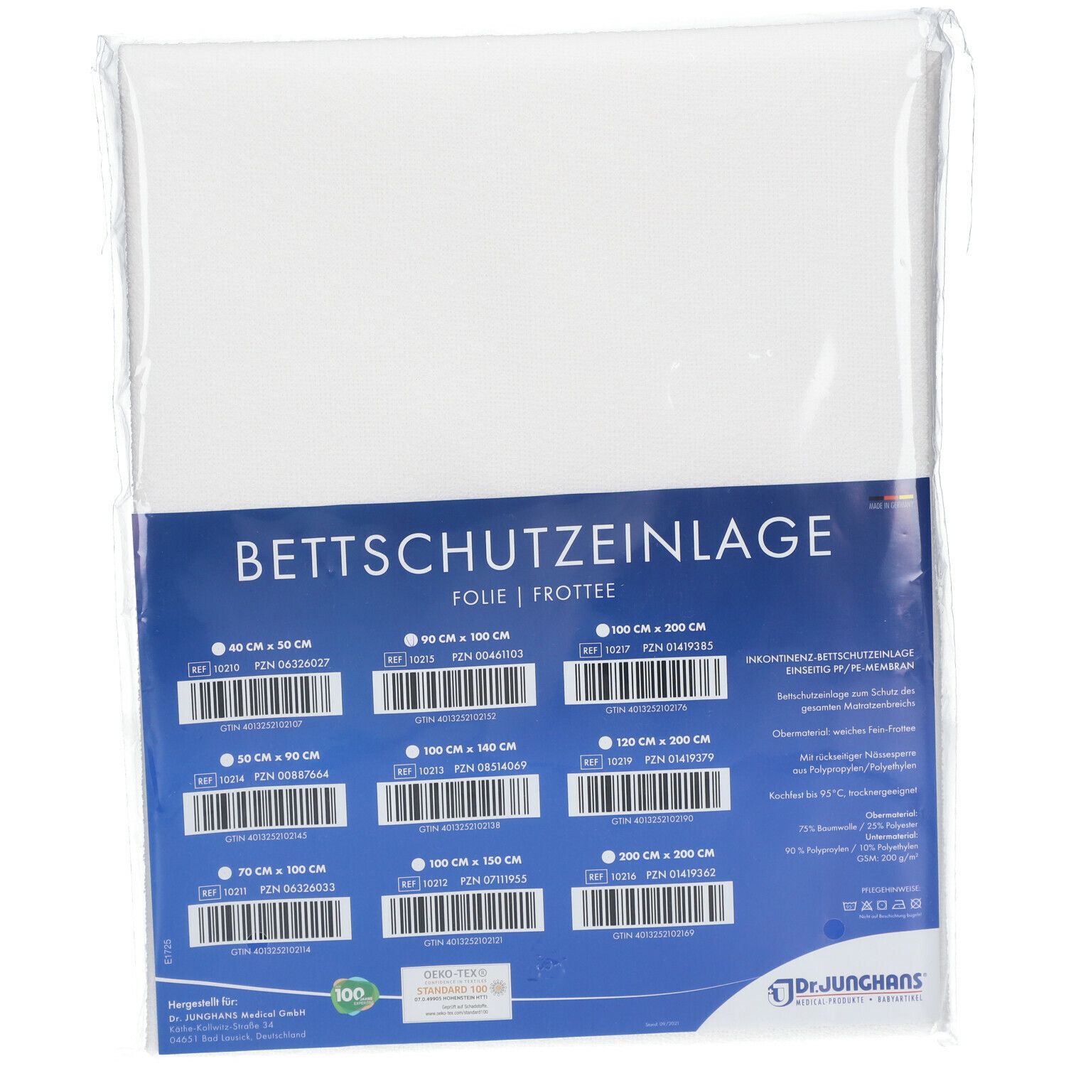 Dr. Junghans Bettschutzeinlage 90x100cm Folie Frottee 1 St shop