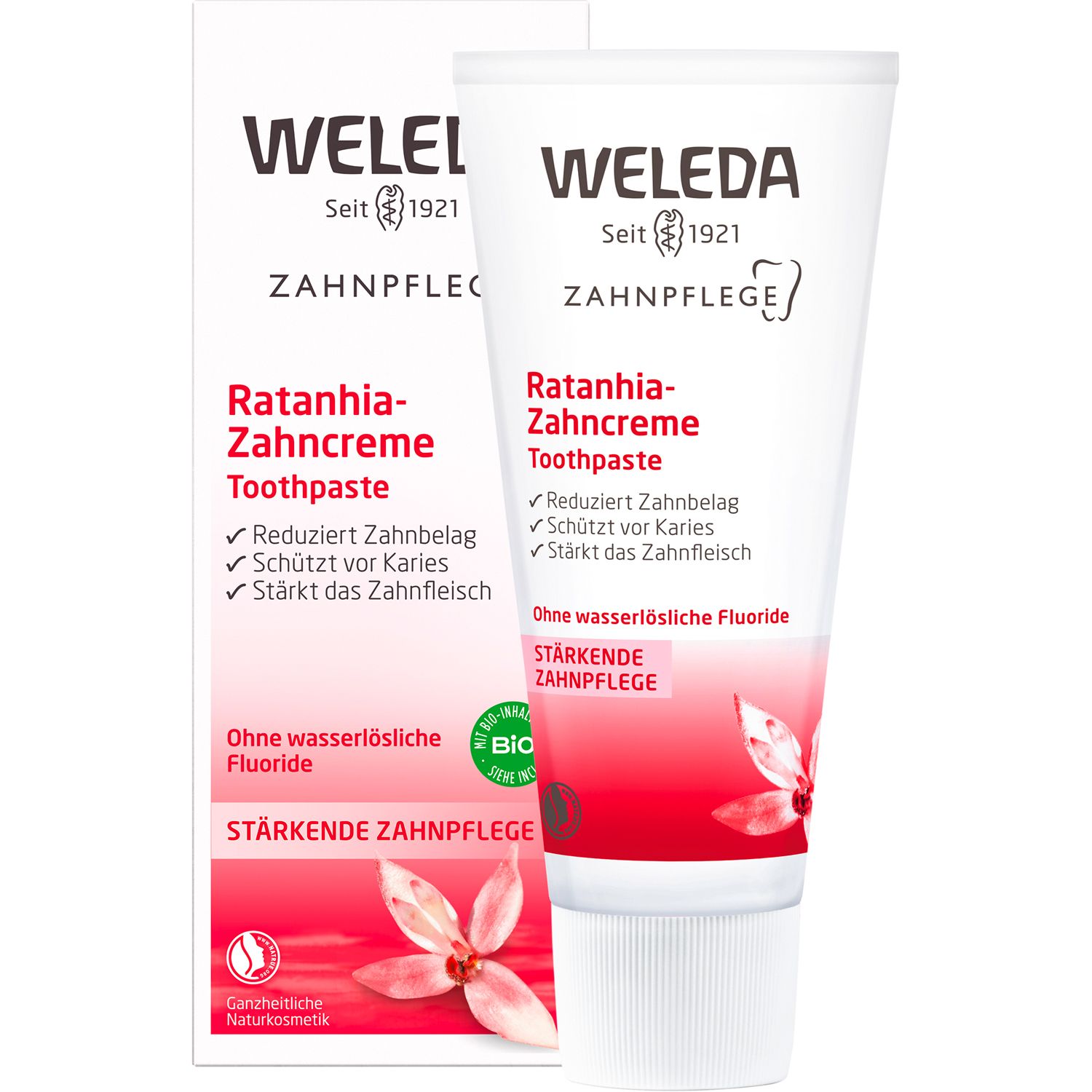 Weleda Ratanhia-Zahncreme  - für langanhaltend frischen Atem, entfernt Plaque & schützt so vor Karies