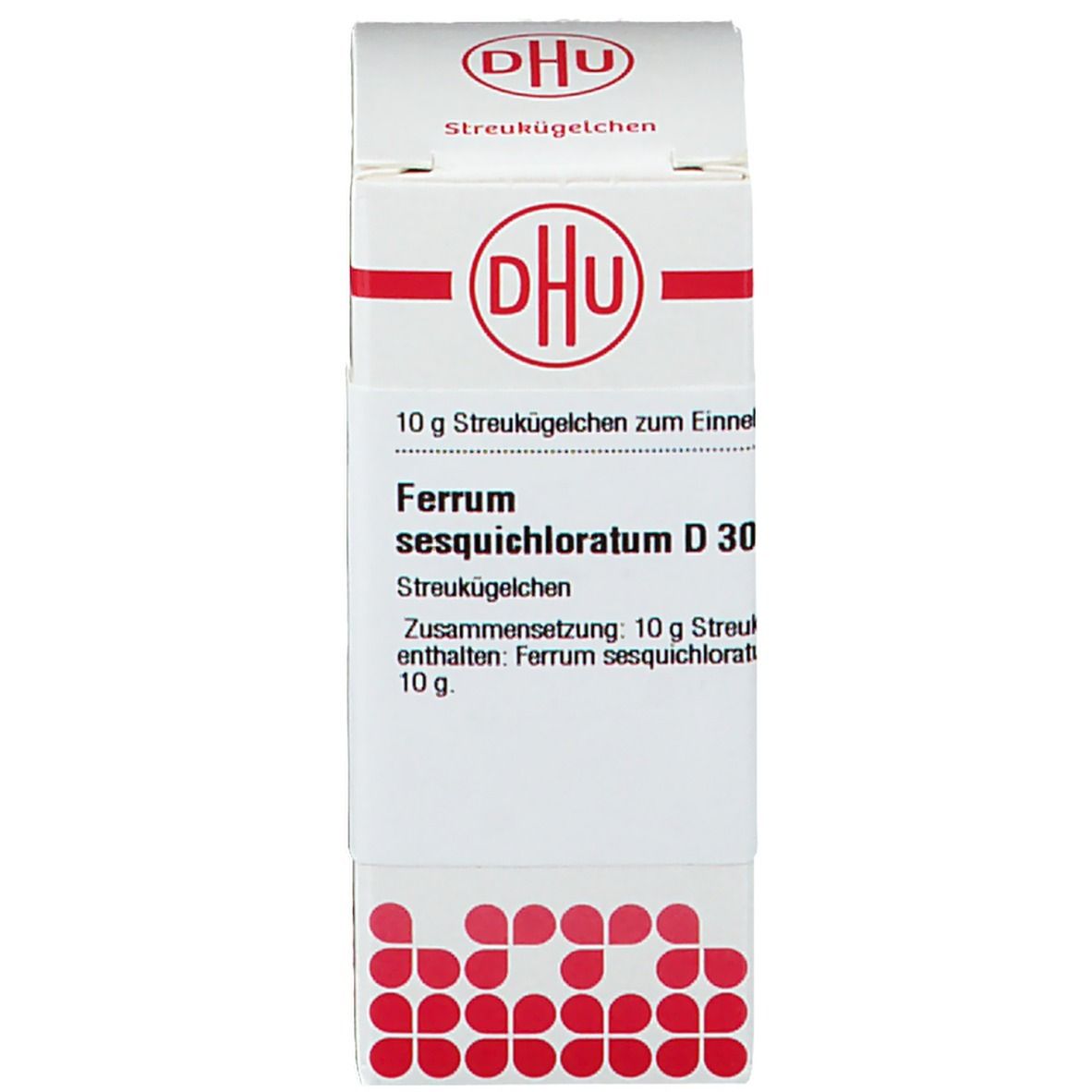 Produktverpackung mit DHU-Logo und Produktinformationen. Homöopathisches Arzneimittel.
