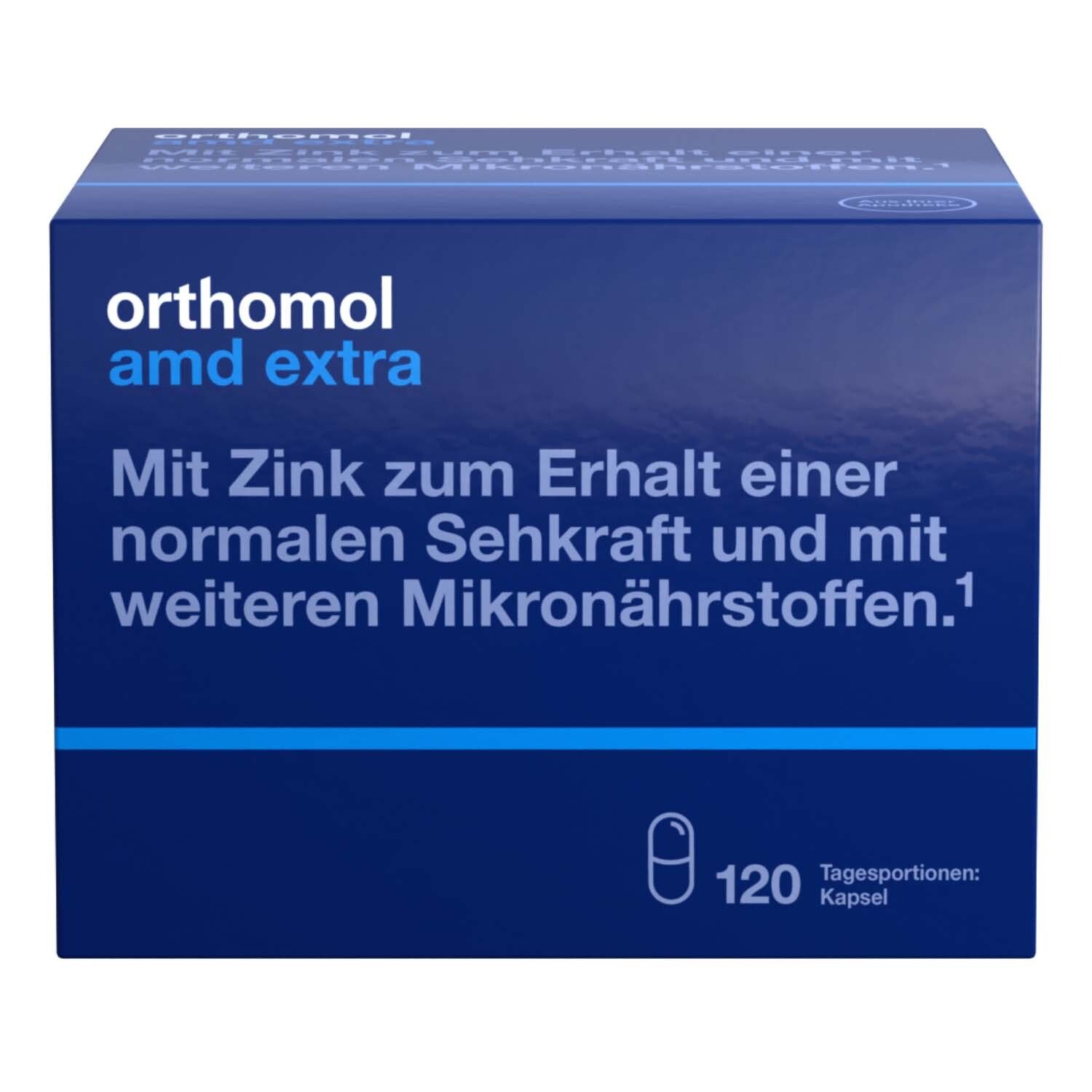 Orthomol AMD extra - Mikronährstoffe für den Erhalt normaler Sehkraft - mit Zink, Lutein und Zeaxanthin - Kapseln