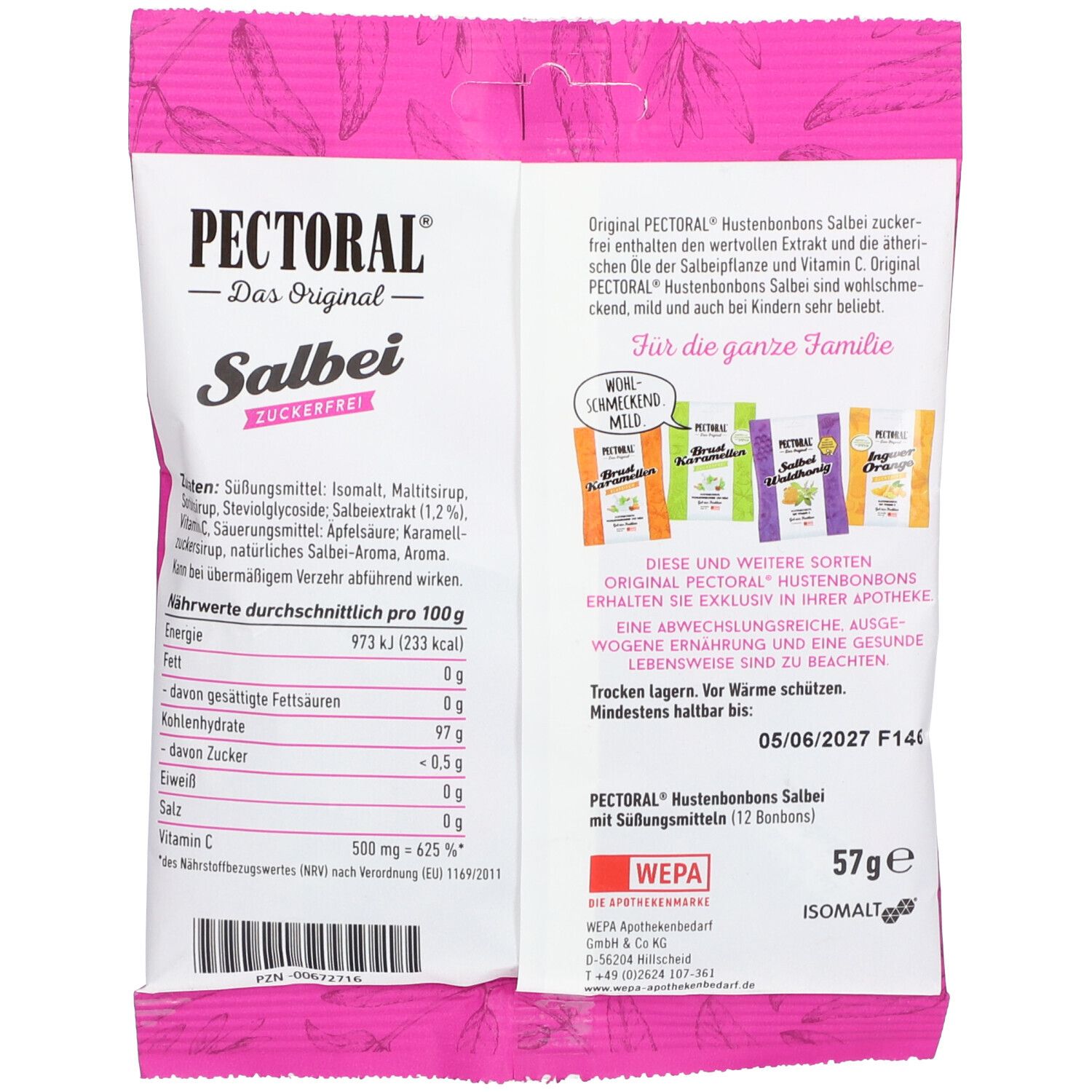 Original PECTORAL® Hals-Karamellen Salbei zuckerfrei