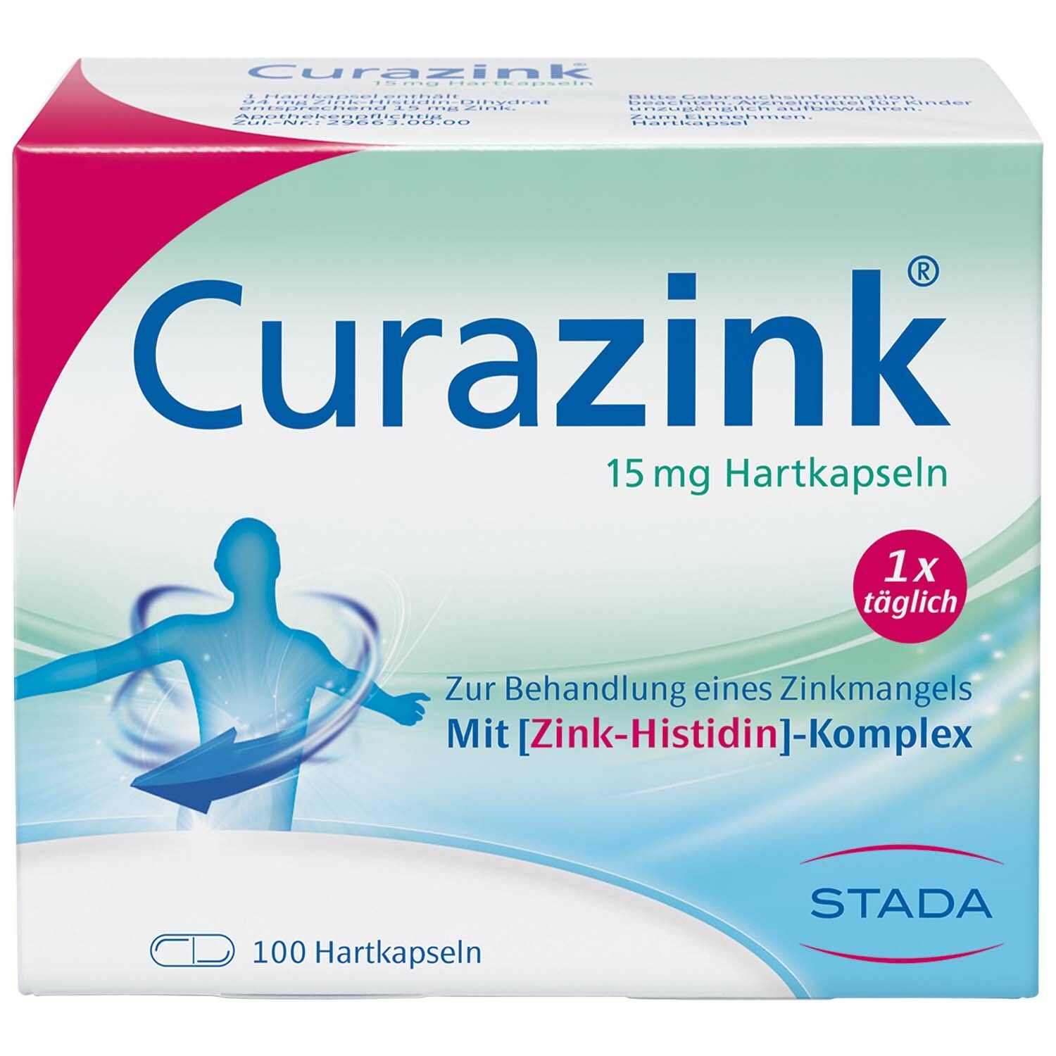 Curazink® Hartkapseln - hochdosiert mit 15 mg Zink im einzigartigen Zink-Histidin-Komplex