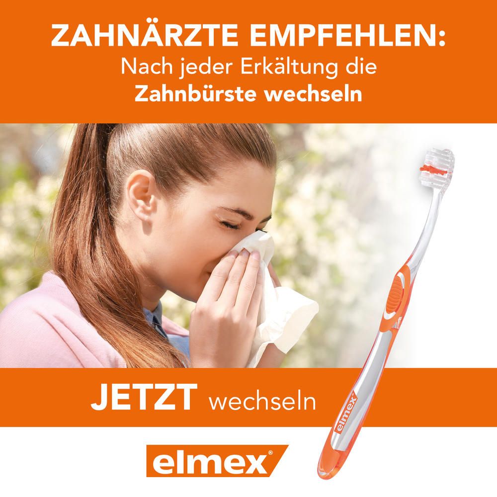 elmex Zahnbürste Kariesschutz Inter X mit Kurzkopf mittel