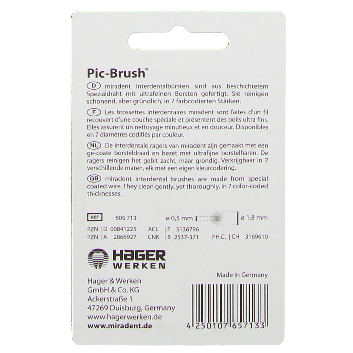 miradent Pic-Brush® Ersatz-Interdentalbürsten gelb x-fine 1,8 mm