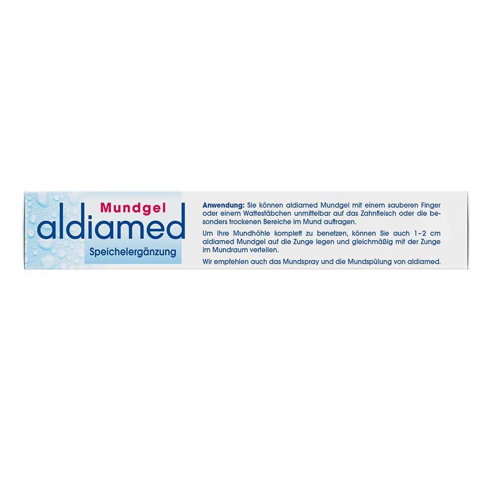 Faltschachtel aldiamed Mundgel mit Anwendungshinweisen, 50g.