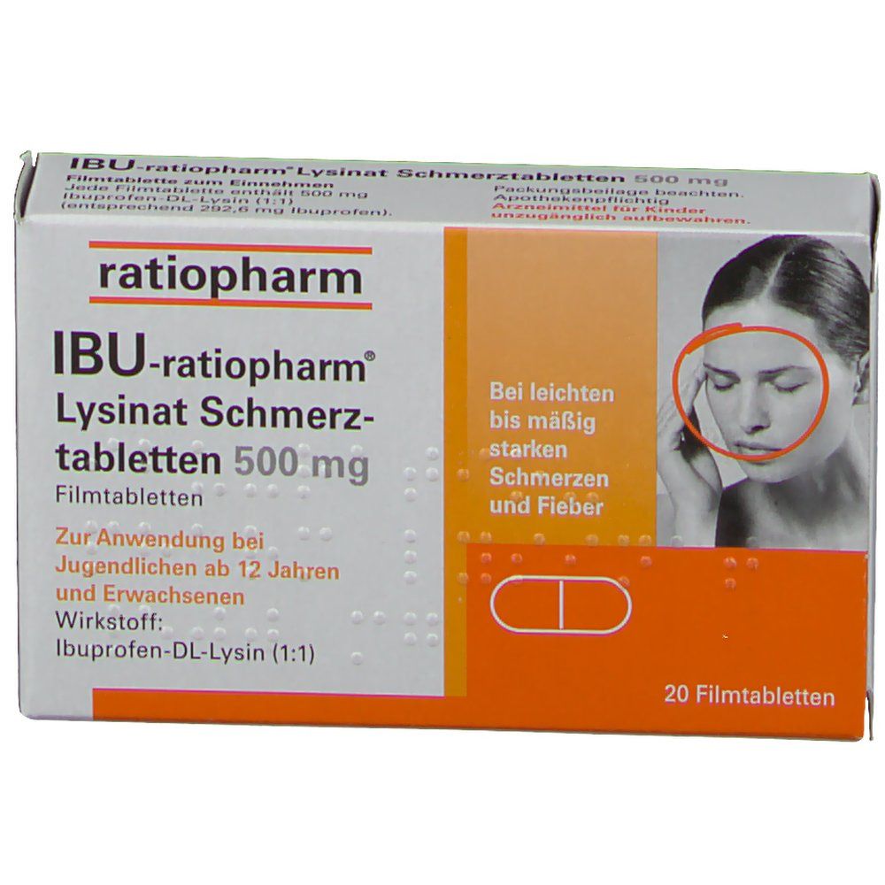 IBU-ratiopharm® Lysinat Schmerztabletten 500 mg