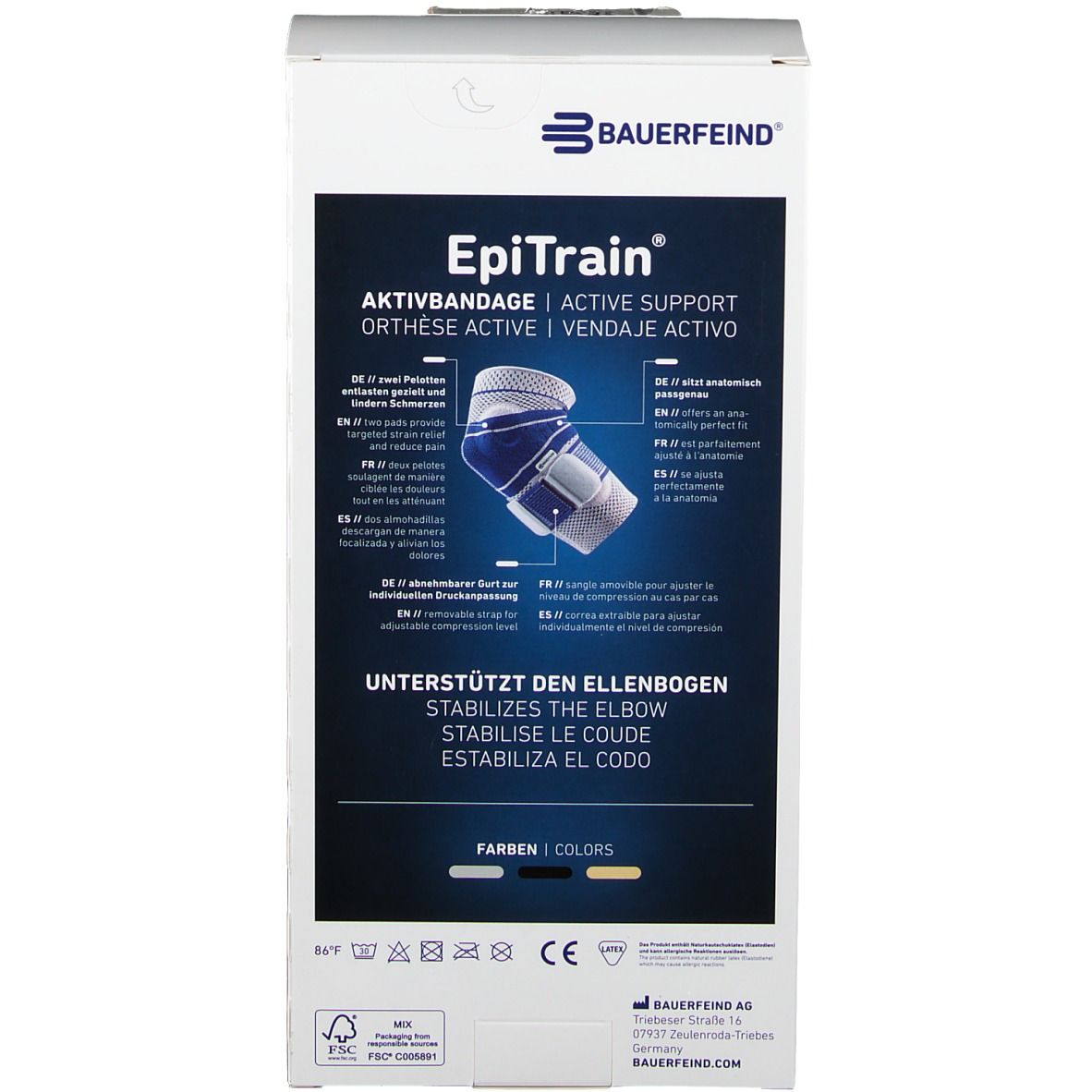 Epitrain® Aktiv Ellenbogenbandage Gr. 1 titan