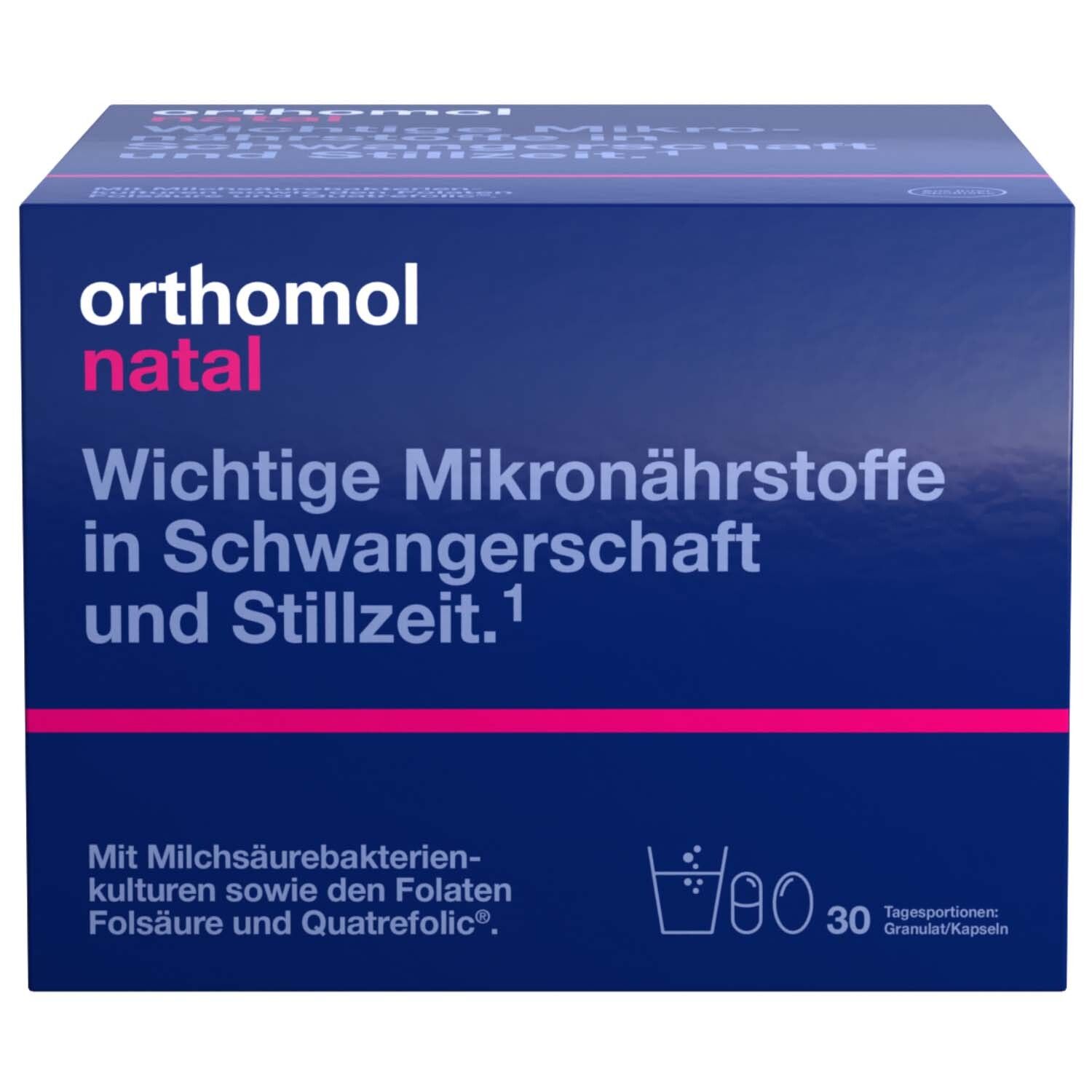 Orthomol Natal Granulat/Kapseln - Mikronährstoffe für Schwangerschaft und Stillzeit
