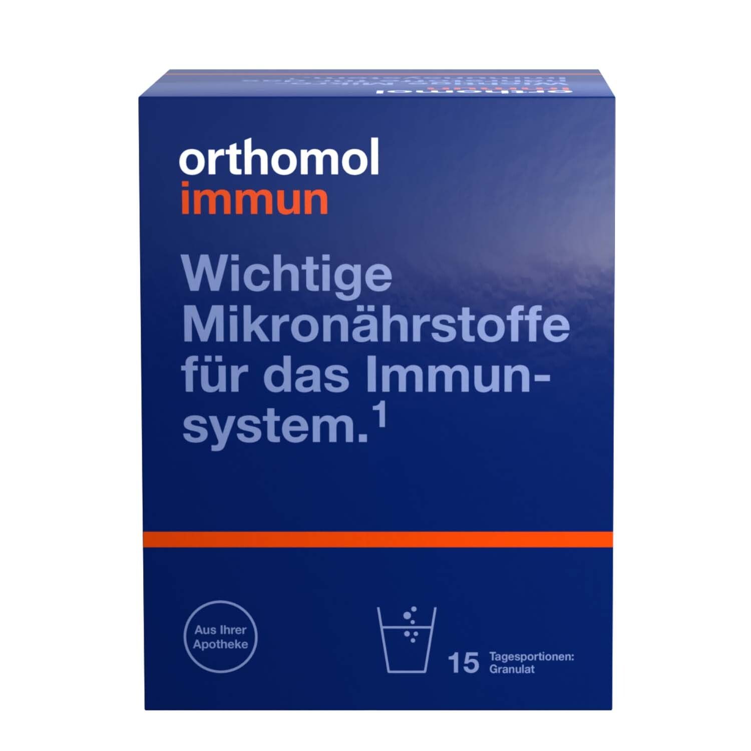 Orthomol Immun - Mikronährstoffe zur Unterstützung des Immunsystems - Nahrungsergänzung mit Vitamin C, Vitamin D und Zink - Granulat