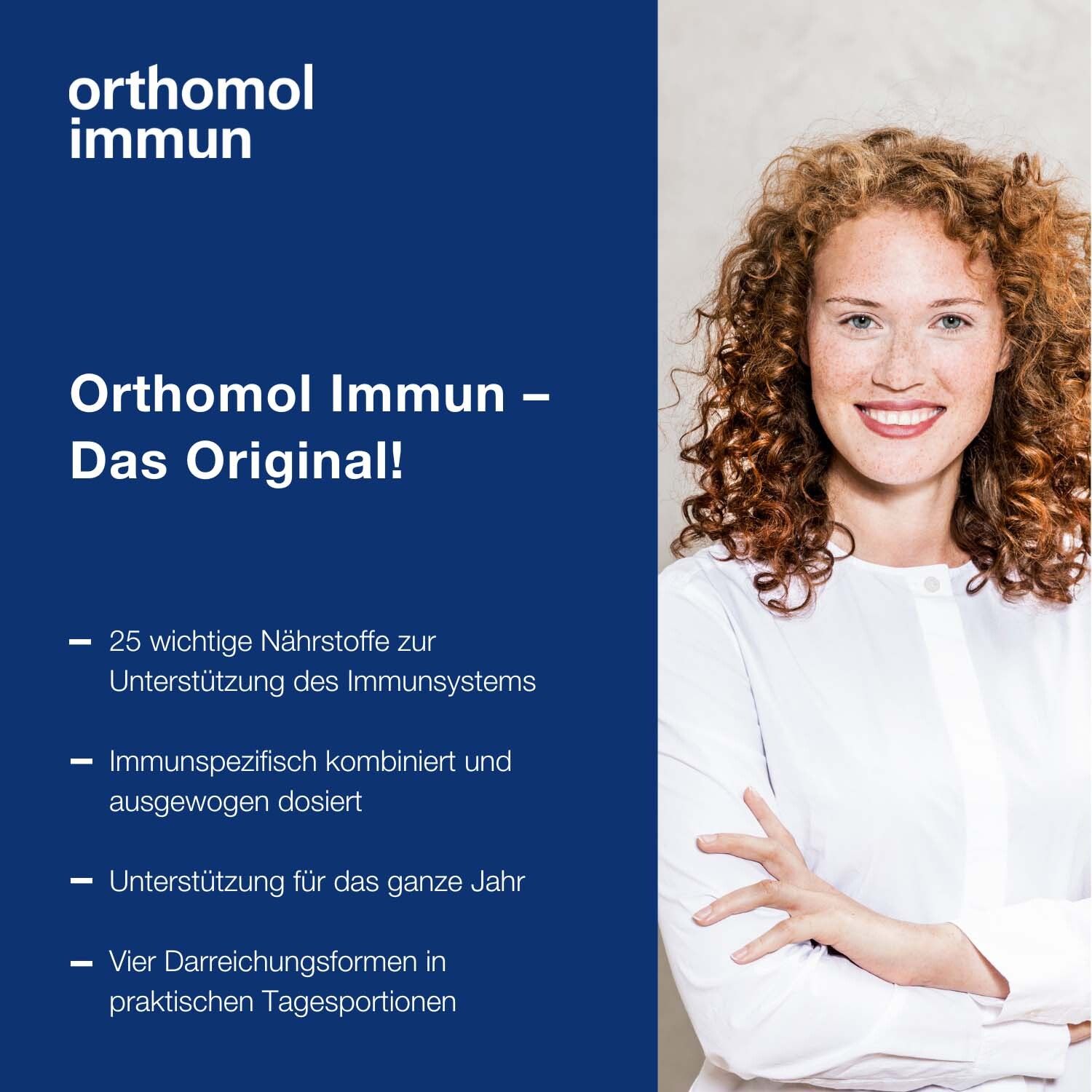 Orthomol Immun - Mikronährstoffe zur Unterstützung des Immunsystems - Nahrungsergänzung mit Vitamin C, Vitamin D und Zink - Granulat