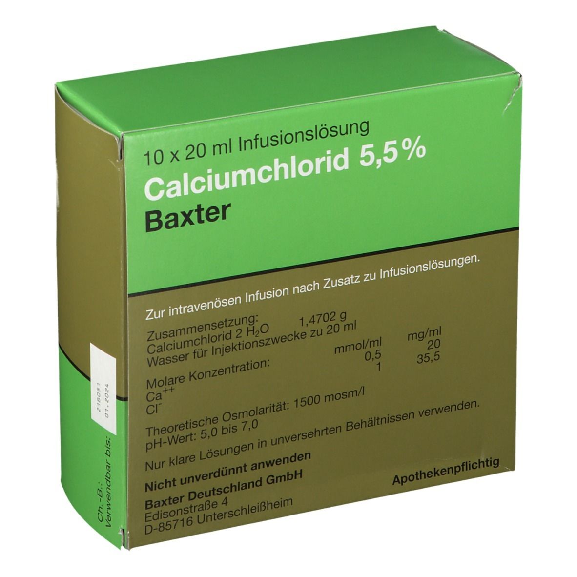 Calciumchlorid Loesung 5,5% Amp.