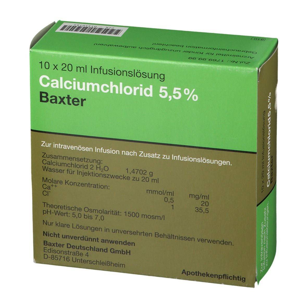 Calciumchlorid Loesung 5,5% Amp.