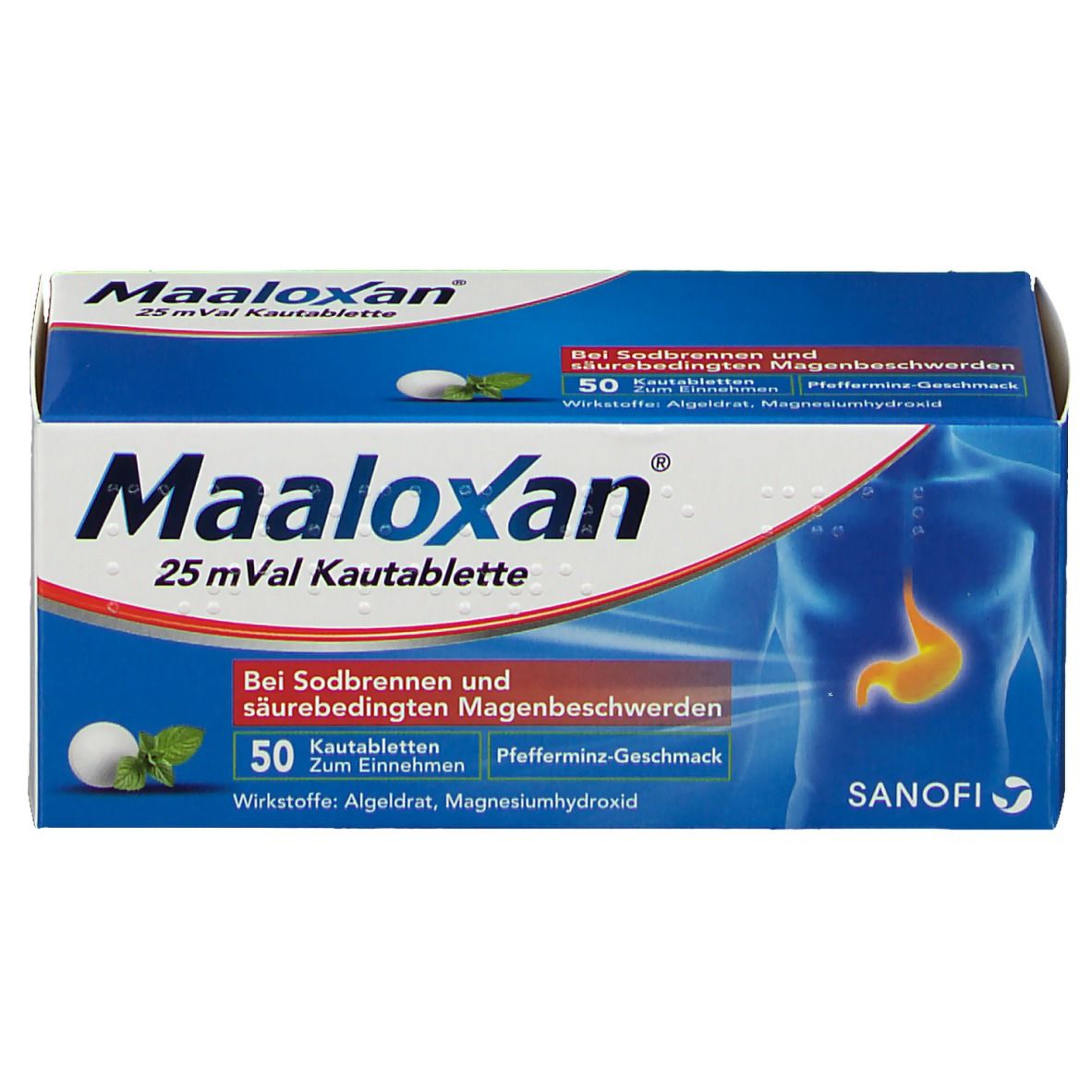 MAALOXAN®  Kautabletten bei Sodbrennen mit Magenschmerzen