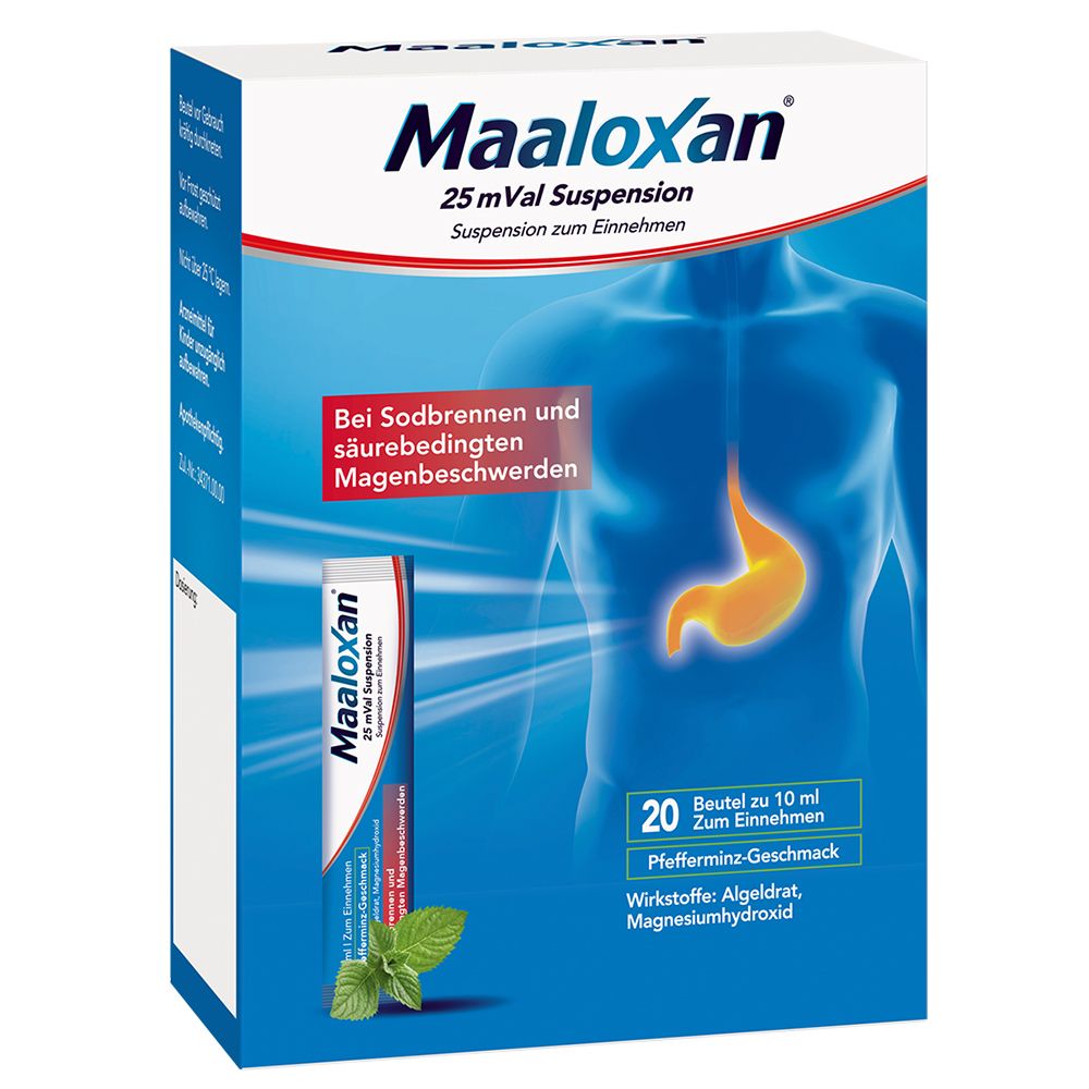 MAALOXAN®  Suspension bei Sodbrennen mit Magenschmerzen