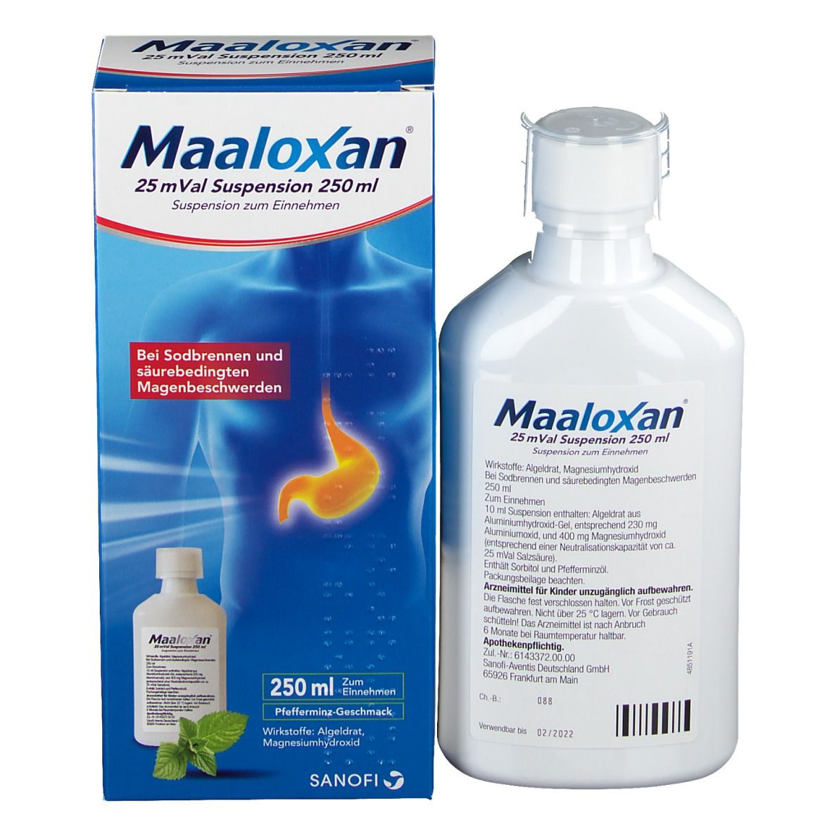 Maaloxan®  Suspension bei Sodbrennen mit Magenschmerzen