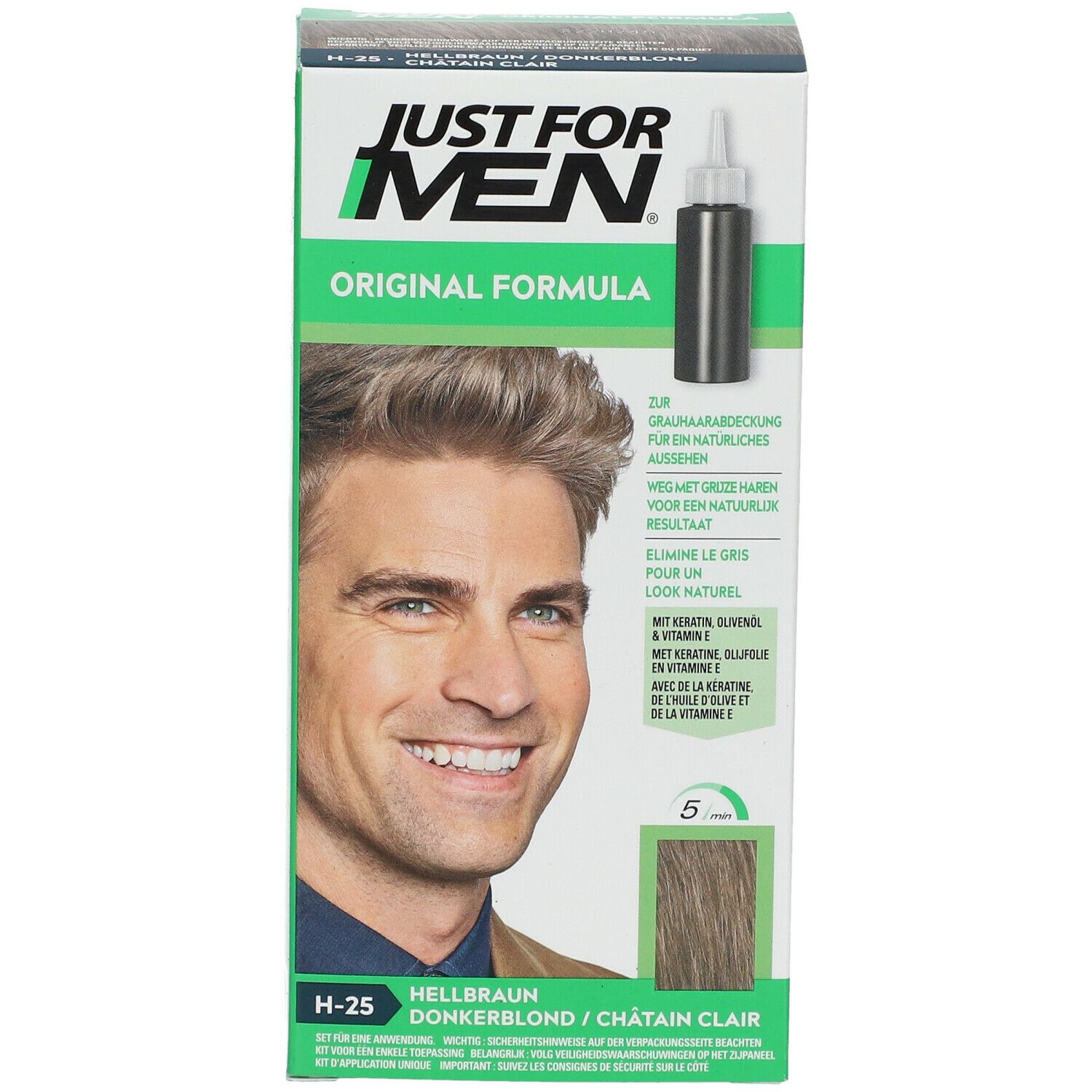 JUST FOR MEN Pflege-Tönungs-Shampoo hellbraun