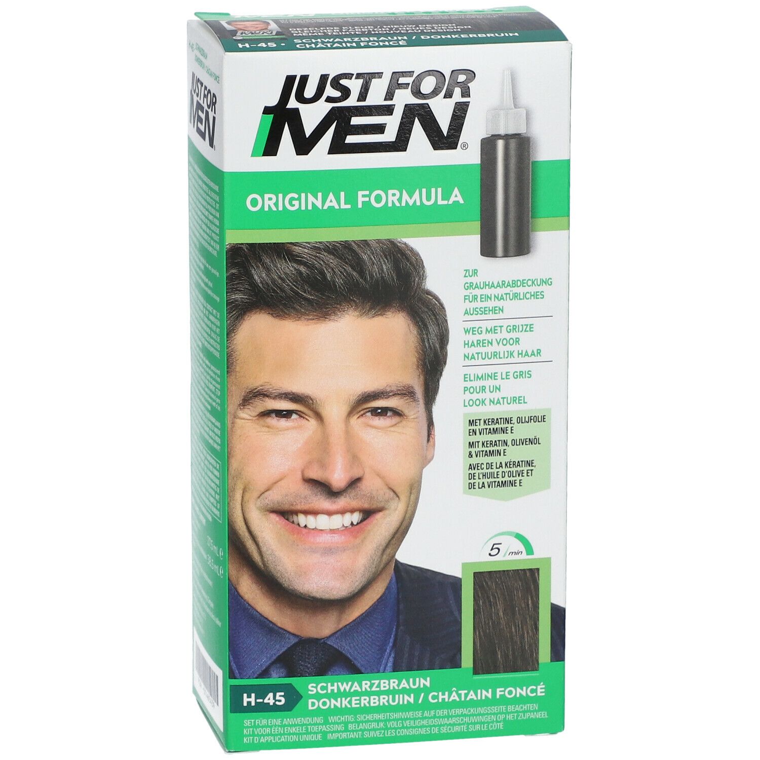 JUST FOR MEN Pflege-Tönungs-Shampoo natur schwarzbraun