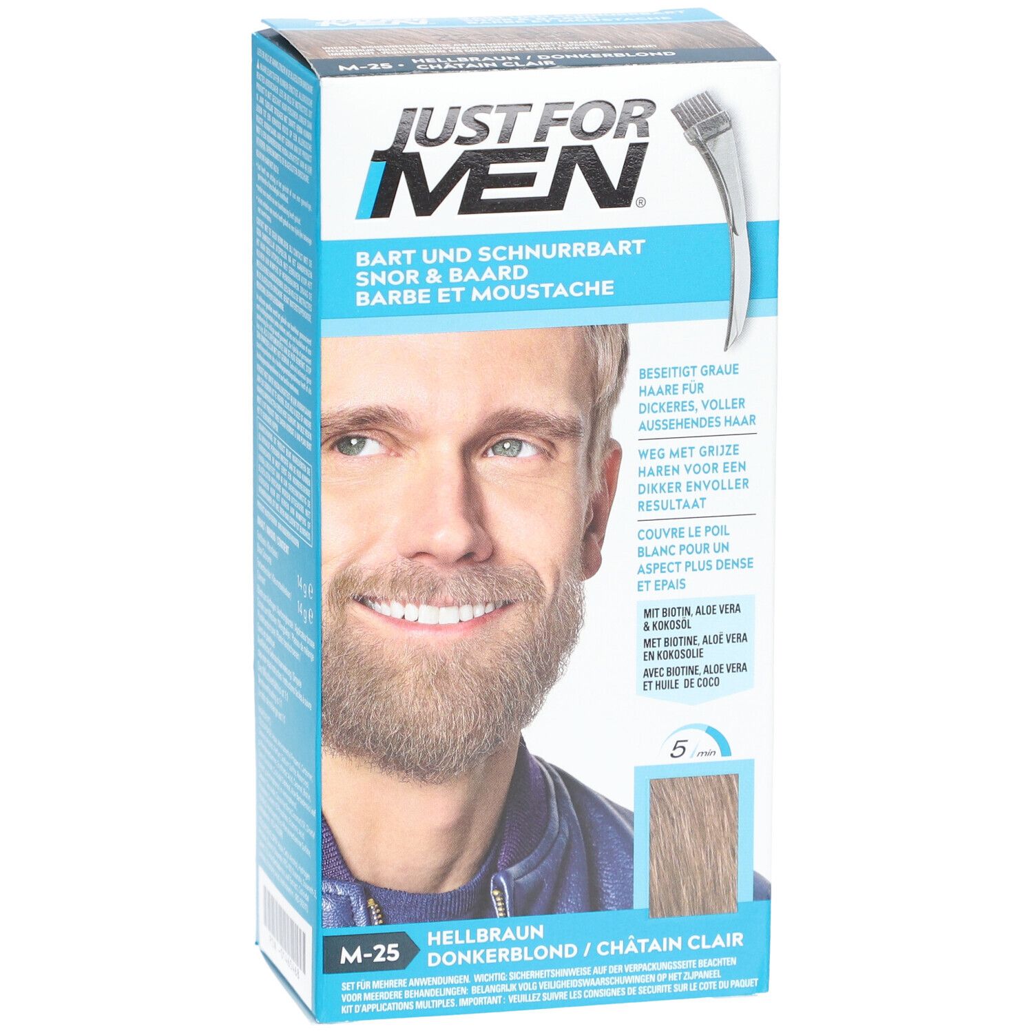 JUST FOR MEN Pflege-Brush-In-Color-Gel hellbraun