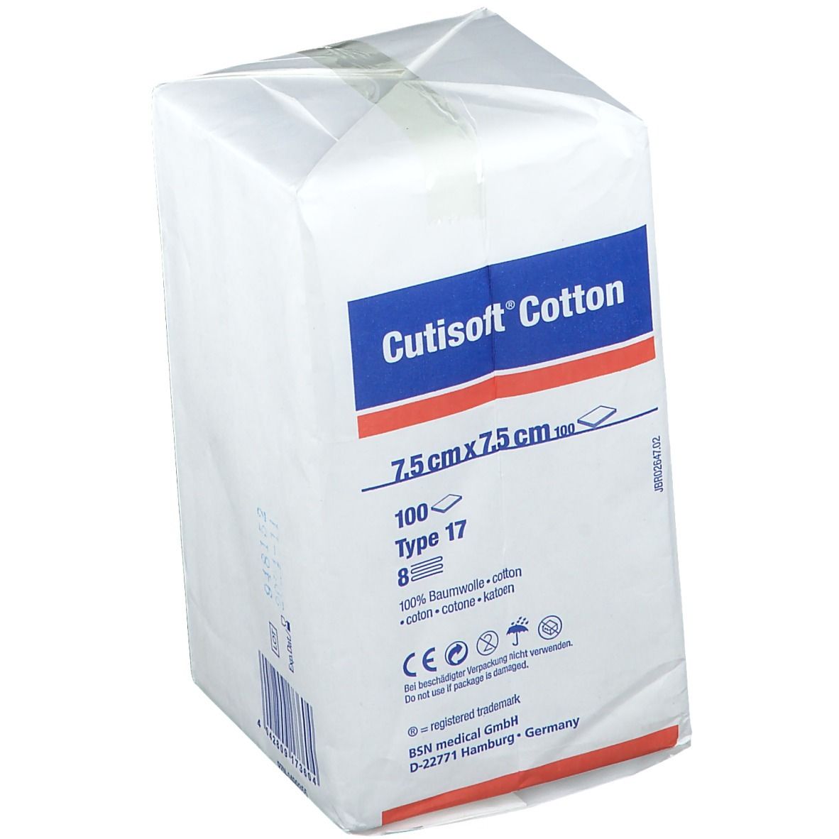 Cutisoft® Cotton unsteril 7,5 cm x 7,5 cm