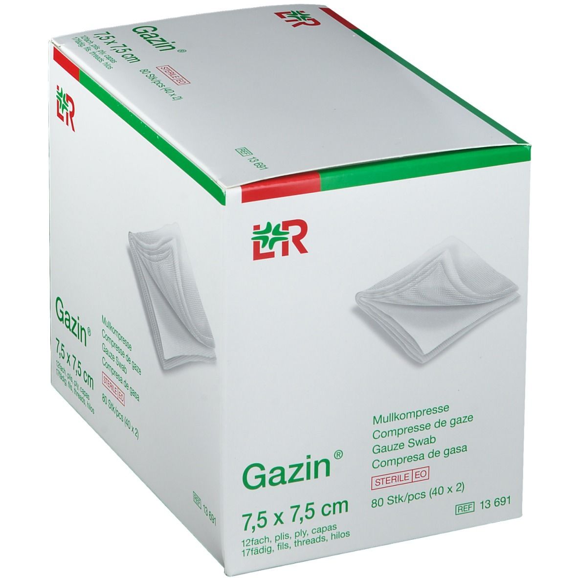 Gazin® Kompresse 7,5 cm x 7,5 cm steril 12 lagig