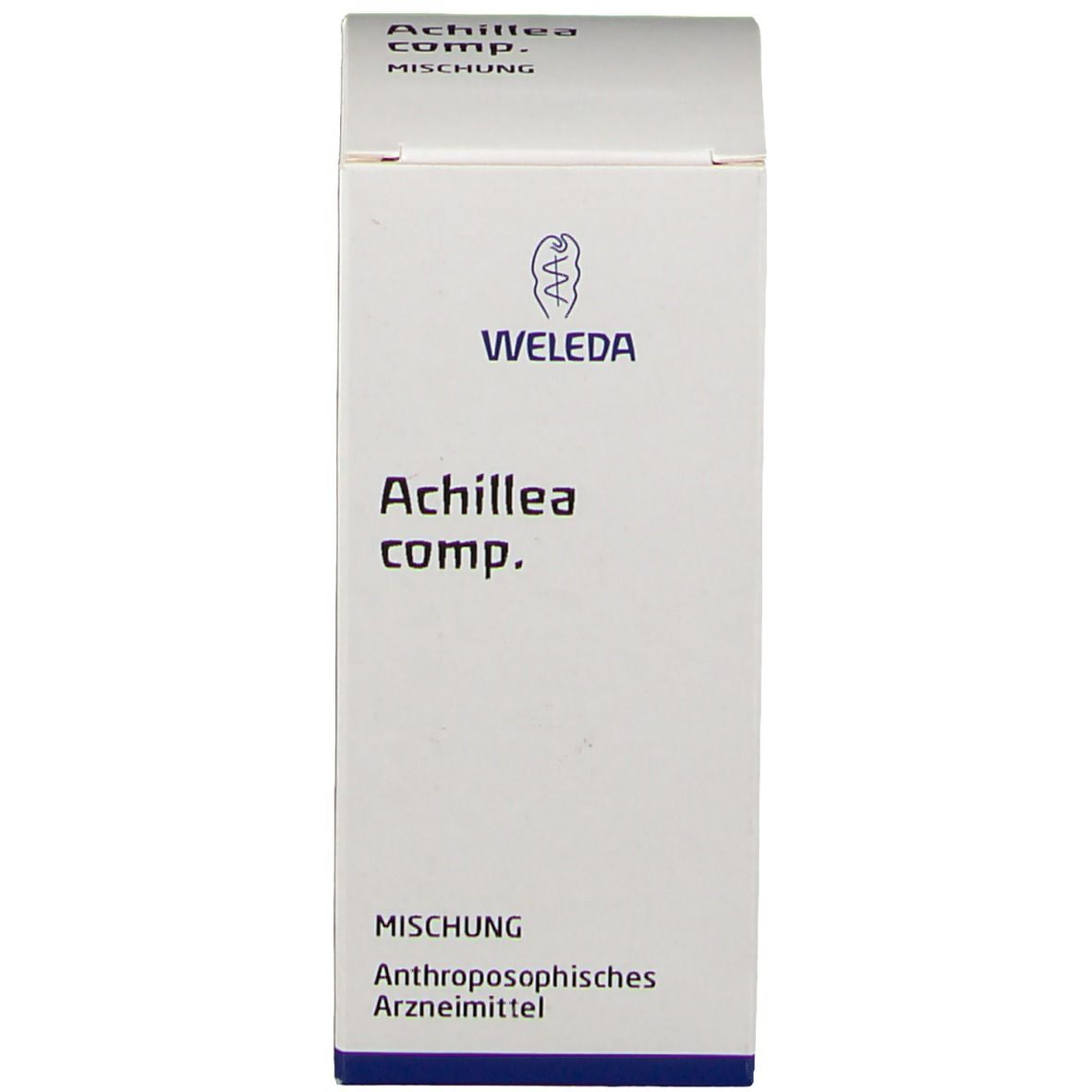 Weiße Kartonverpackung mit Produktnamen und Marke: Weleda. Anthroposophisches Arzneimittel.