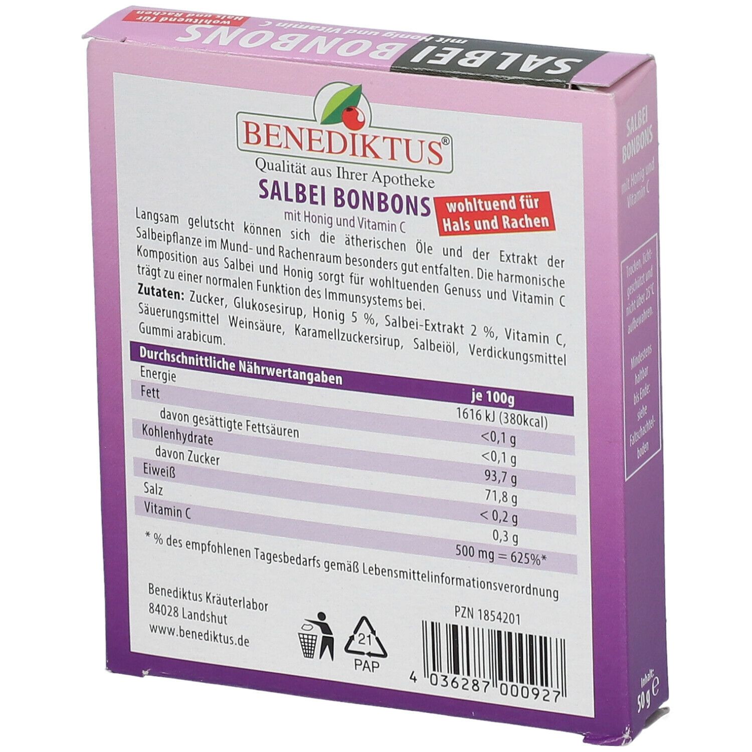 Salbei Bonbons Honig + Vitamin C