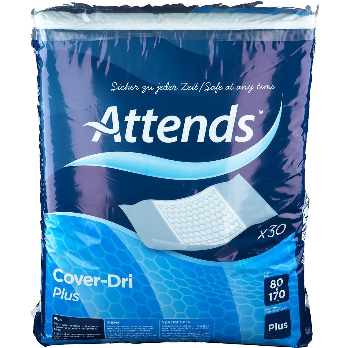 Attends® CoverDri Plus 80 x 170 cm Matratzenschutz 30 St Shop Apotheke