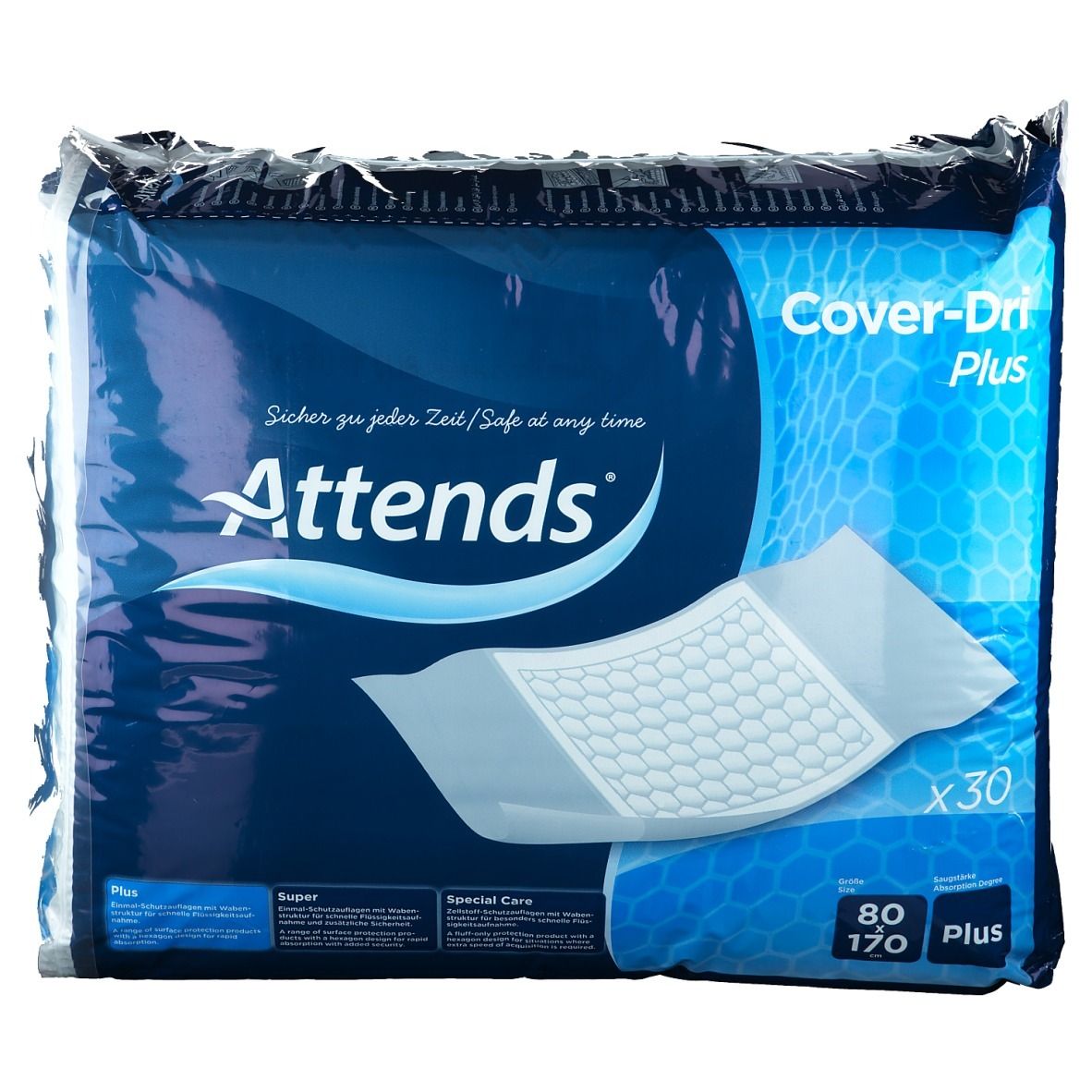 Attends® CoverDri Plus 80 x 170 cm Matratzenschutz 30 St Shop Apotheke