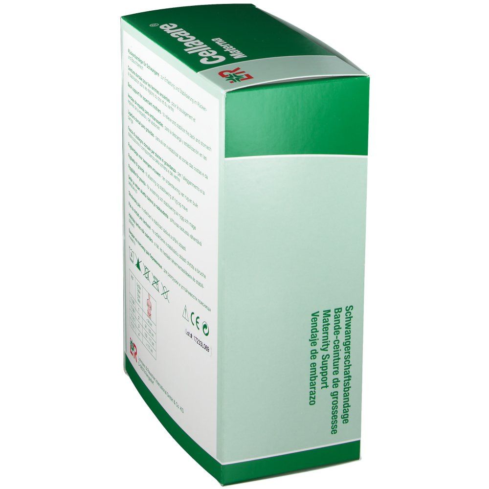 Cellacare Materna-Verpackung. Auf der Verpackung sind Informationen und Symbole abgebildet.