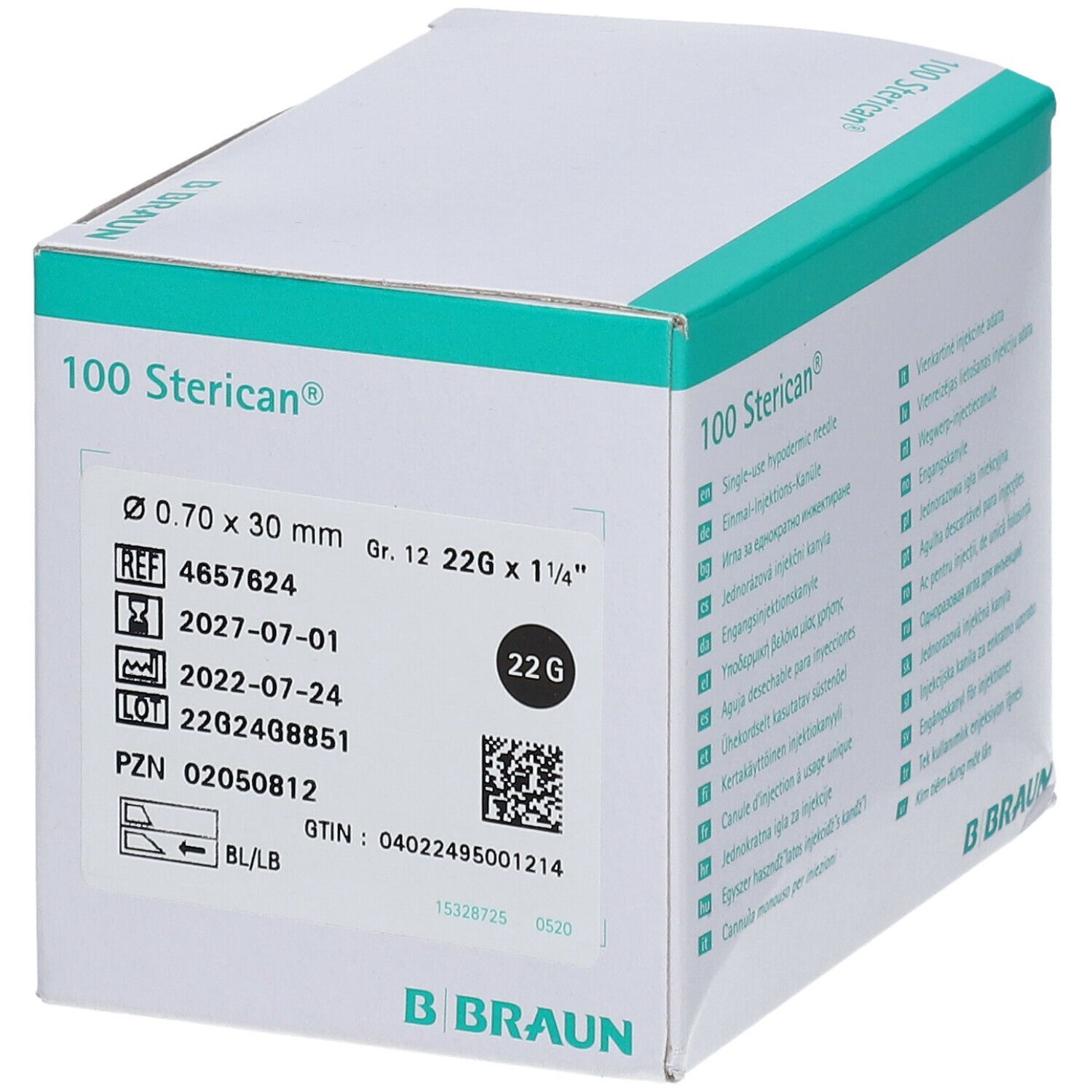 Sterican® Standardkanüle Gr. 12 G22 x 1 1/4 Zoll 0,70 x 30 mm schwarz