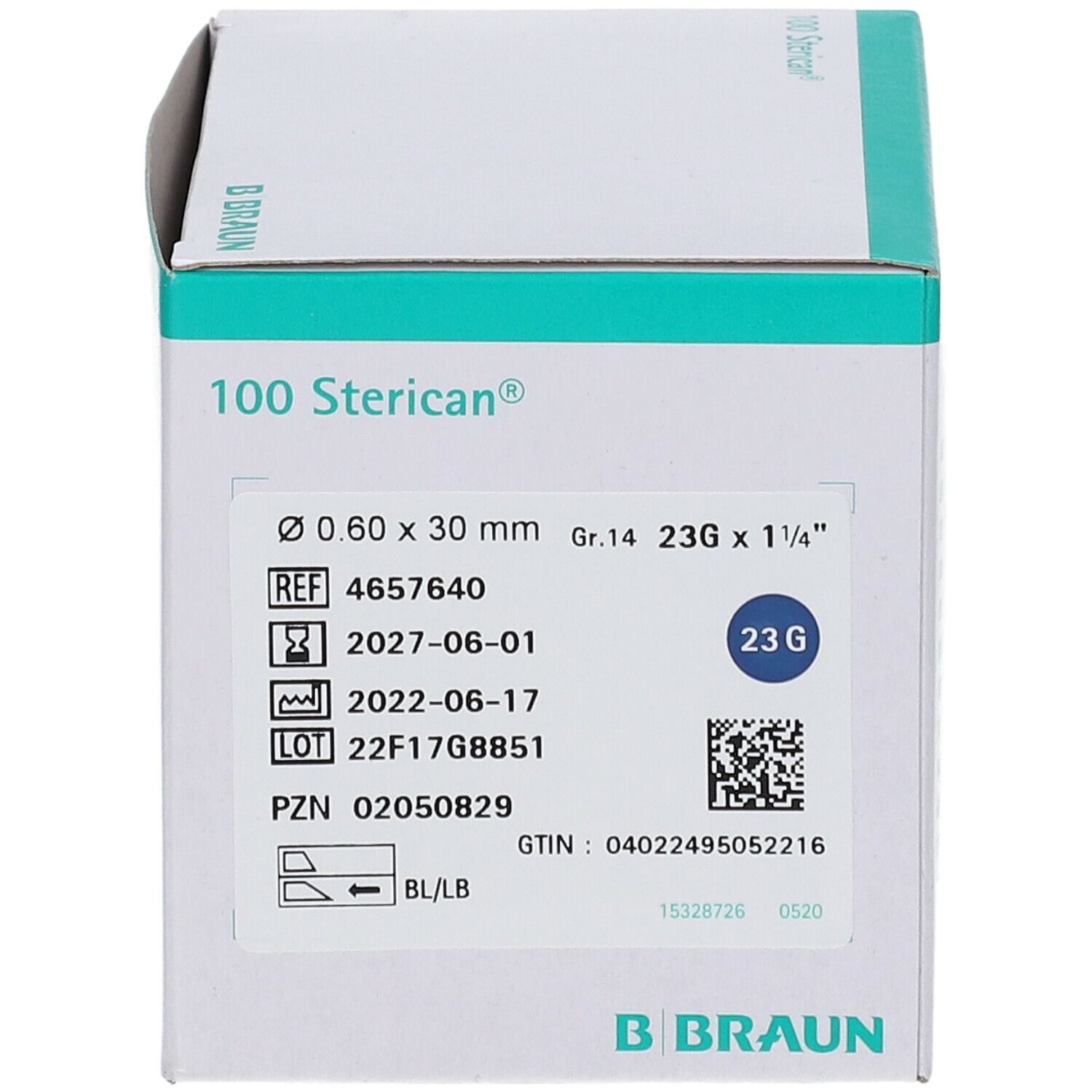 Sterican® Standardkanüle Gr. 14 G23 x 1 1/4 Zoll 0,60 x 30 mm blau
