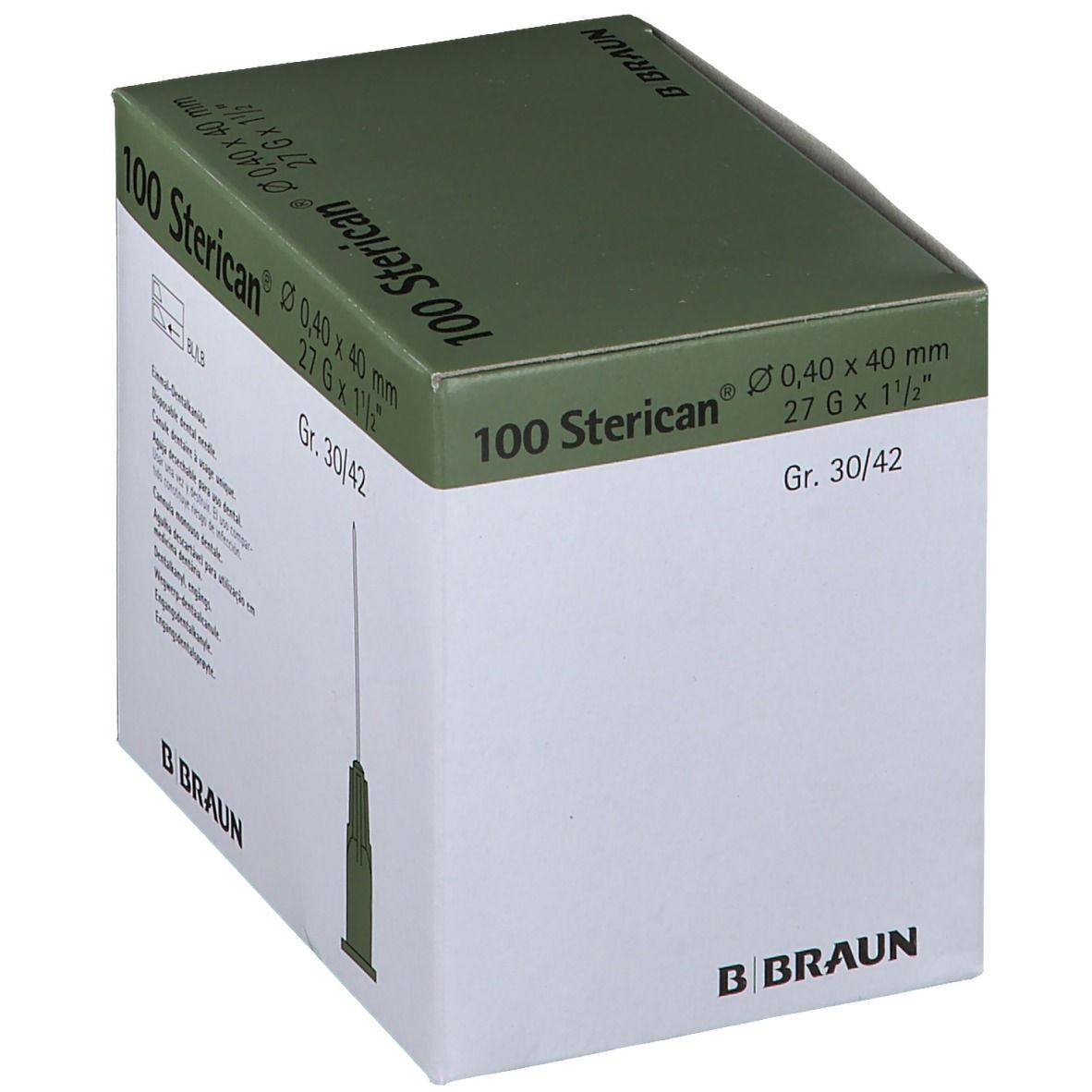 Sterican® für Dental-Anästhesie G27 x 1 1/2 Zoll 0,40 x 40 mm grau