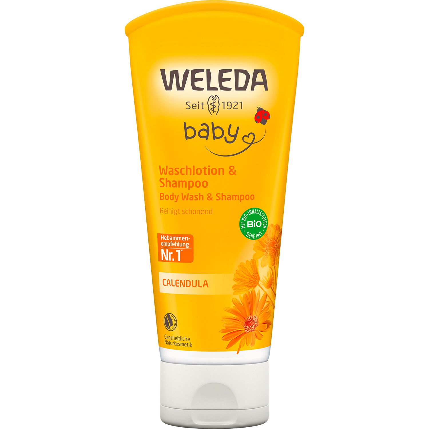 Weleda Baby Waschlotion & Shampoo Calendula - reinigt Haut & Haare schonend, mild zu den Augen